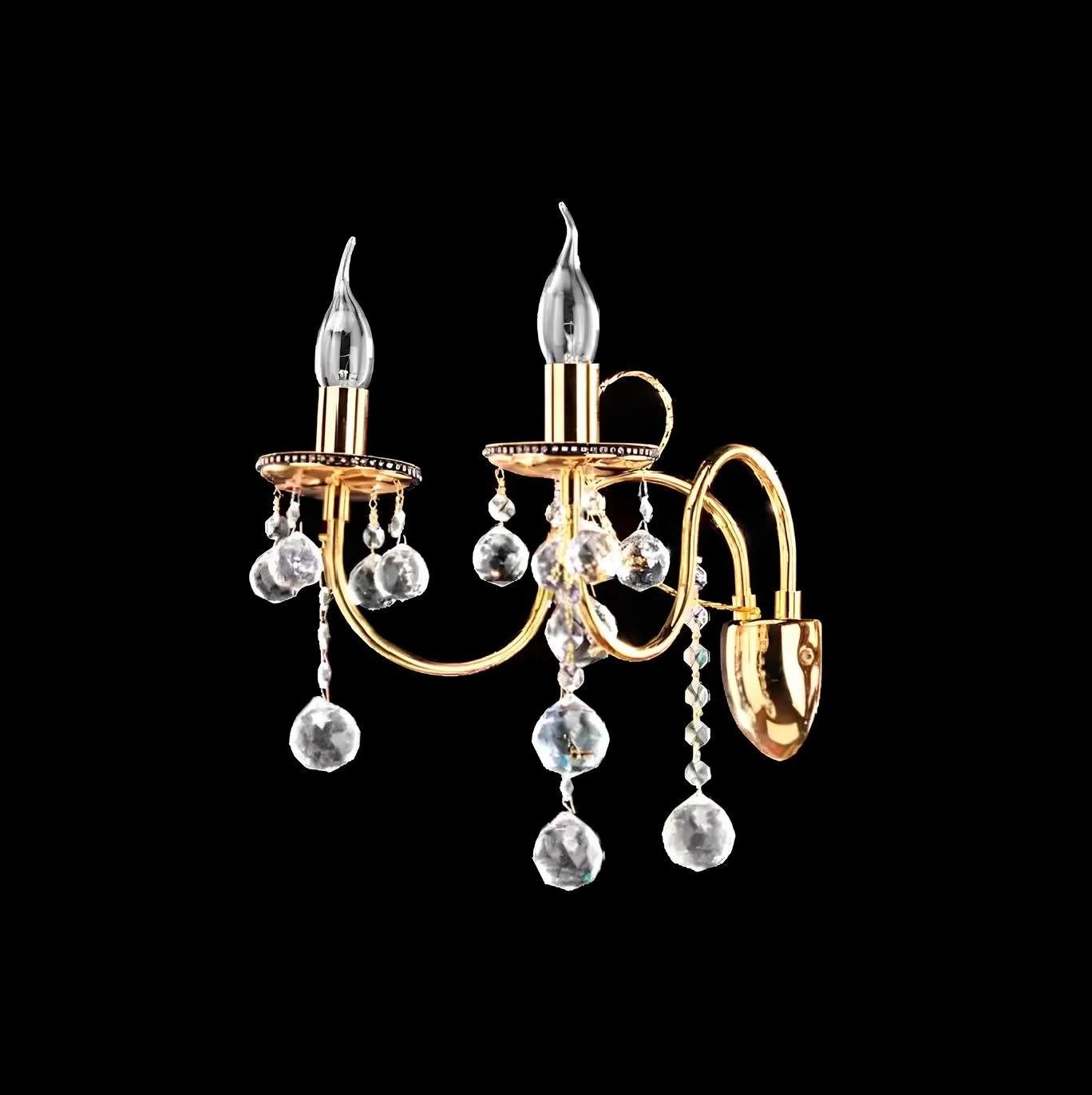 Xlmoebel Wandleuchte Wandlampe aus Kristall mit goldfarbenem Design, Keine Funktionen, Hergestellt in Europa