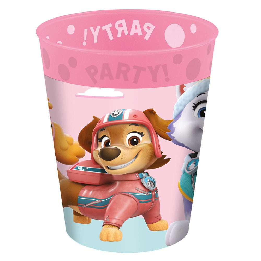 PAW PATROL Trinkflasche 4x Paw Patrol Skye and Everest Premium-Kunststoffbecher-Set 250 ml, Farbenfrohe Becher für kleine Helden