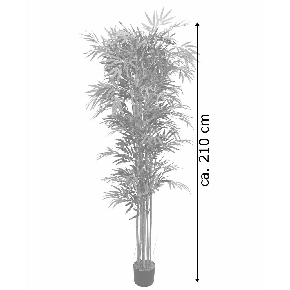Kunstpflanze Bambus Echtholz Groß Decovego Pflanze 210cm mit Kunstpflanze Decovego, Künstliche