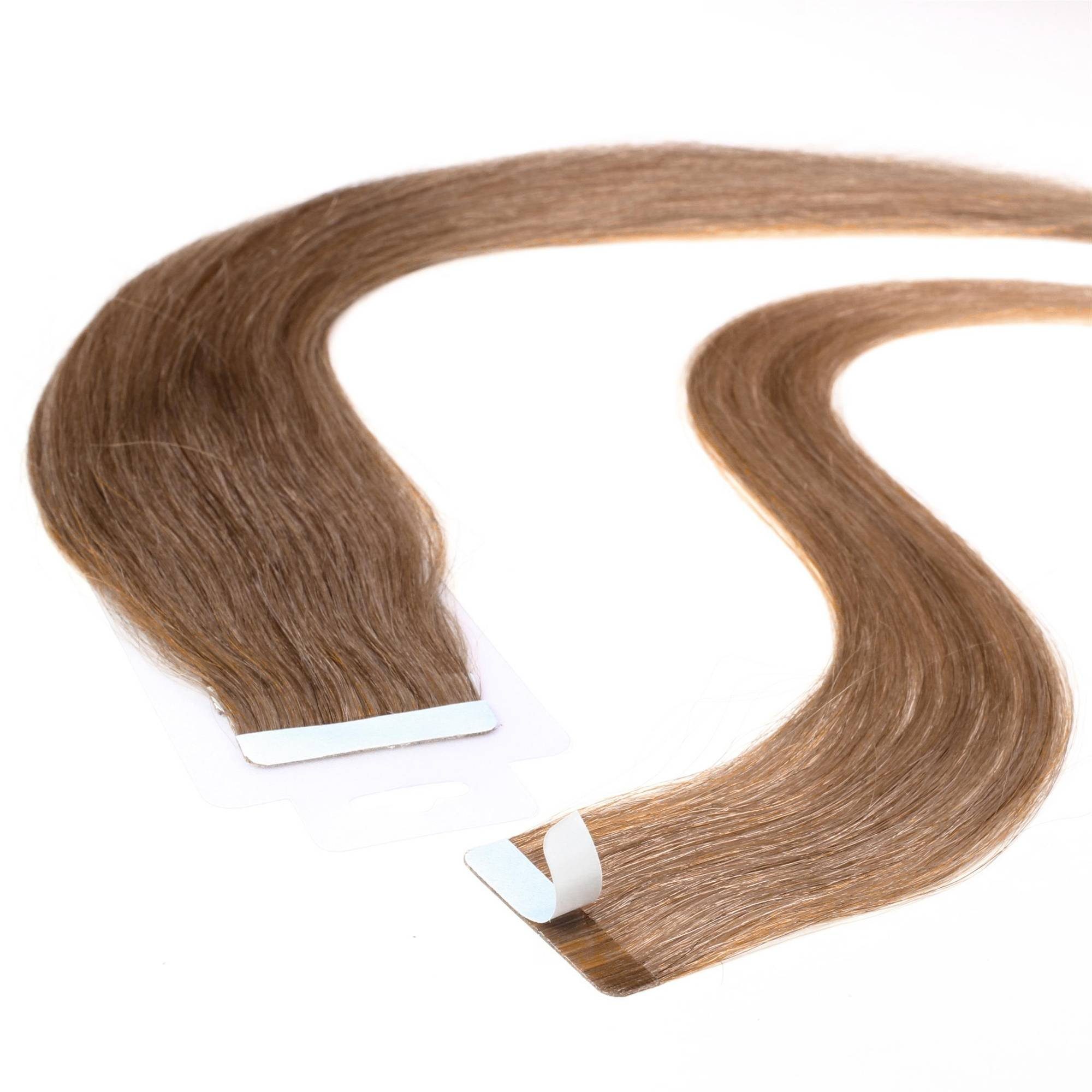 hair2heart Echthaar-Extension Tape Extensions glatt #10/31 Hell-Lichtblond Gold-Asch 40cm