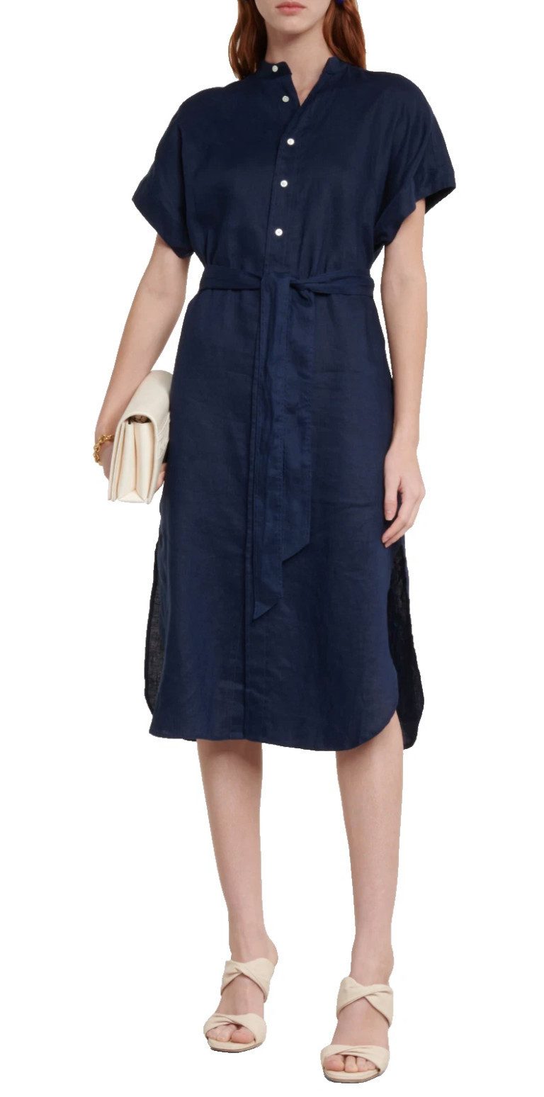 Polo Ralph Lauren Sommerkleid Leinen Kleid mit Gürtel : Seitenschlitze am S günstig online kaufen