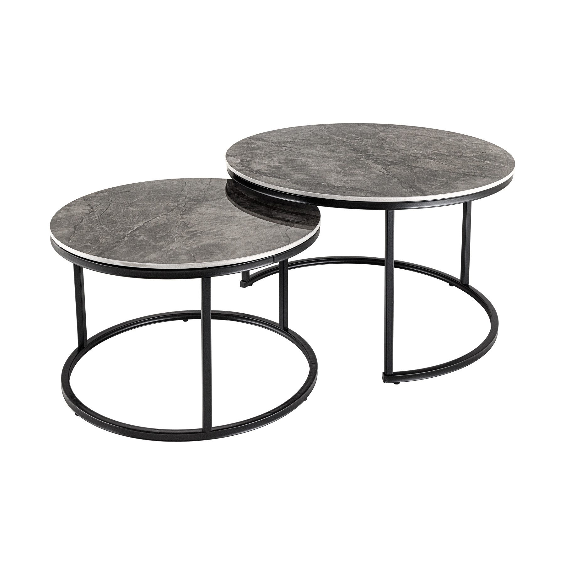 riess-ambiente Couchtisch ELEGANCE Ø70cm grau / schwarz (Set, 2-St), Wohnzi günstig online kaufen