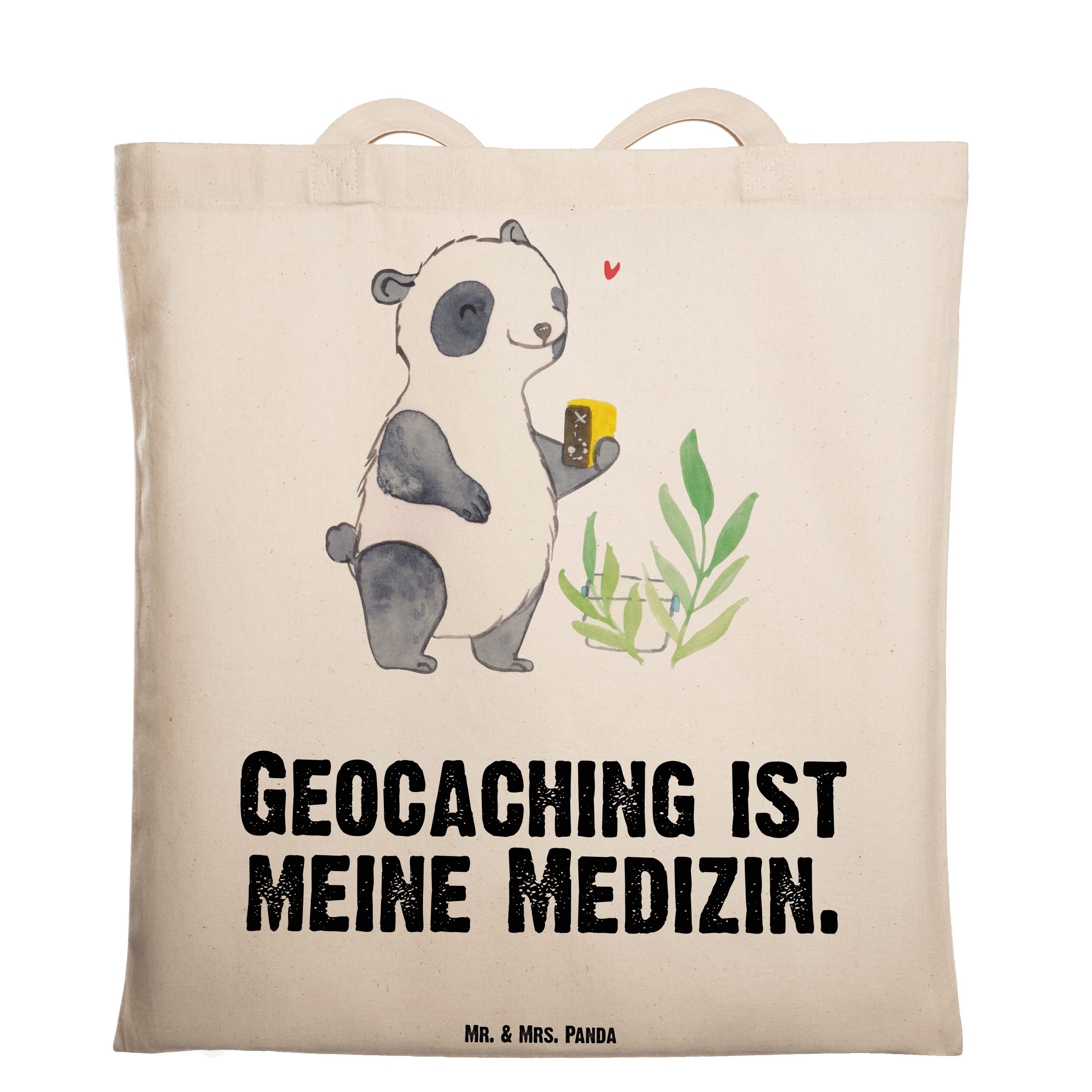 Panda Medizin Schenken, GPS & - Panda Geschenk, Transparent Tragetasche (1-tlg) Geocaching Schn Mrs. Mr. -