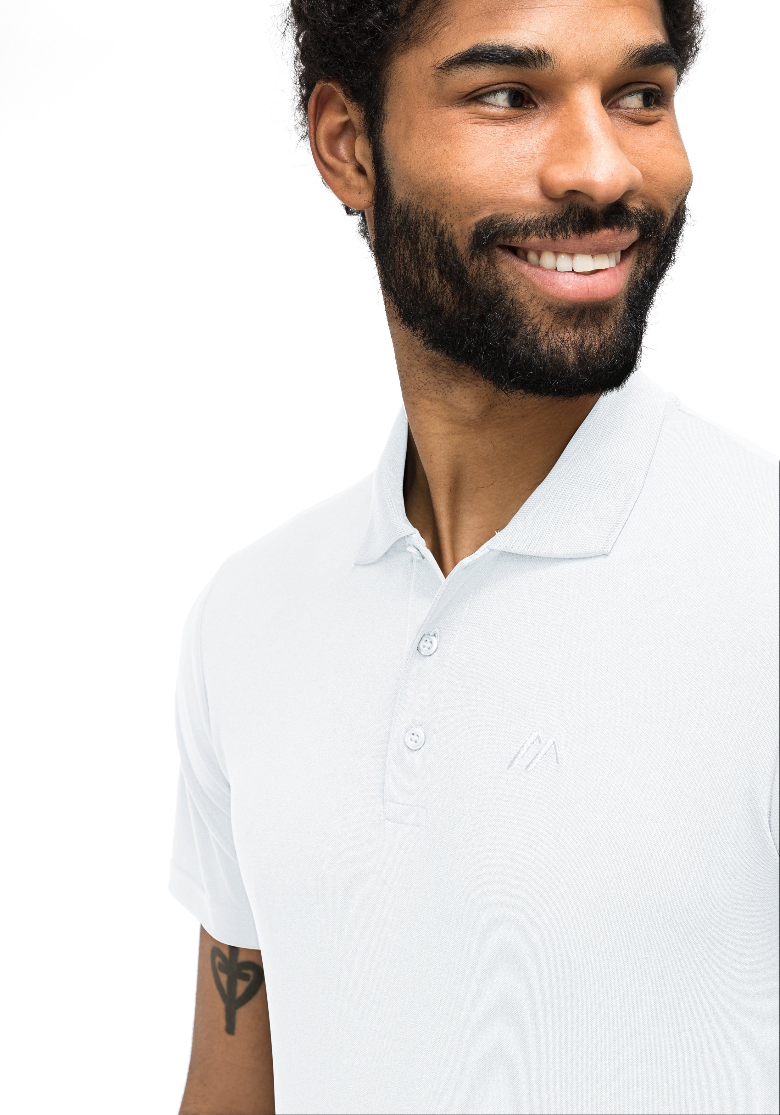 Funktionsshirt für Ulrich weiß Wandershirt, Polo-Shirt Herren Maier und Freizeit Sports Wandern bequemes