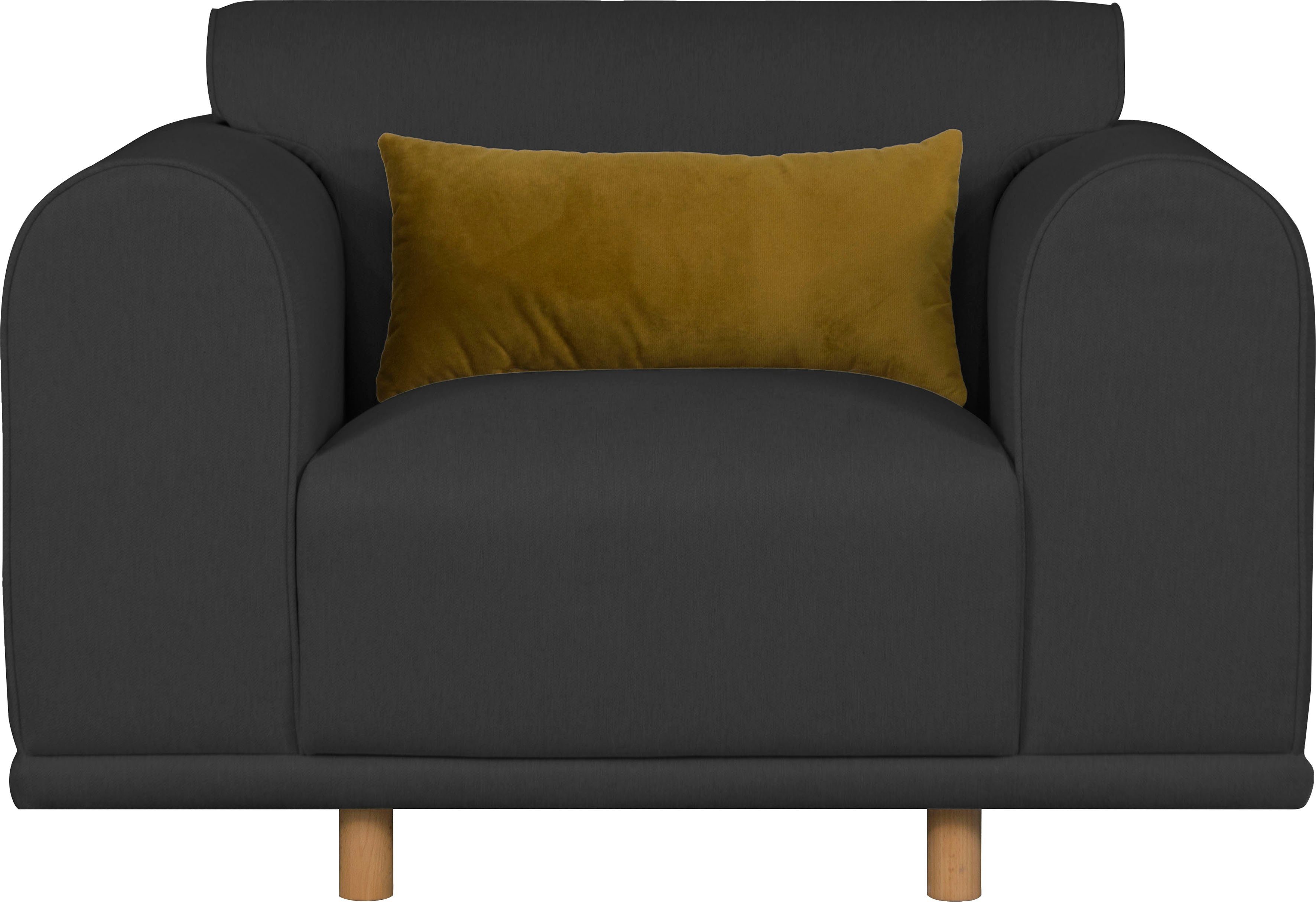 OTTO home Loveseat Maroon Sessel, in skandinavischem Design, mit losem Kissen