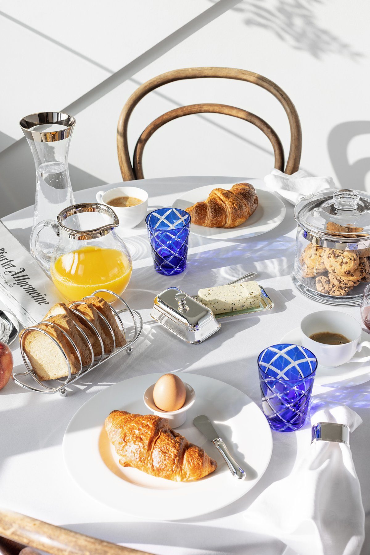 EDZARD Buttermesser Faden Messer aus Edelstahl, Besteck, silbernes Streichmesser, Länge 15 cm