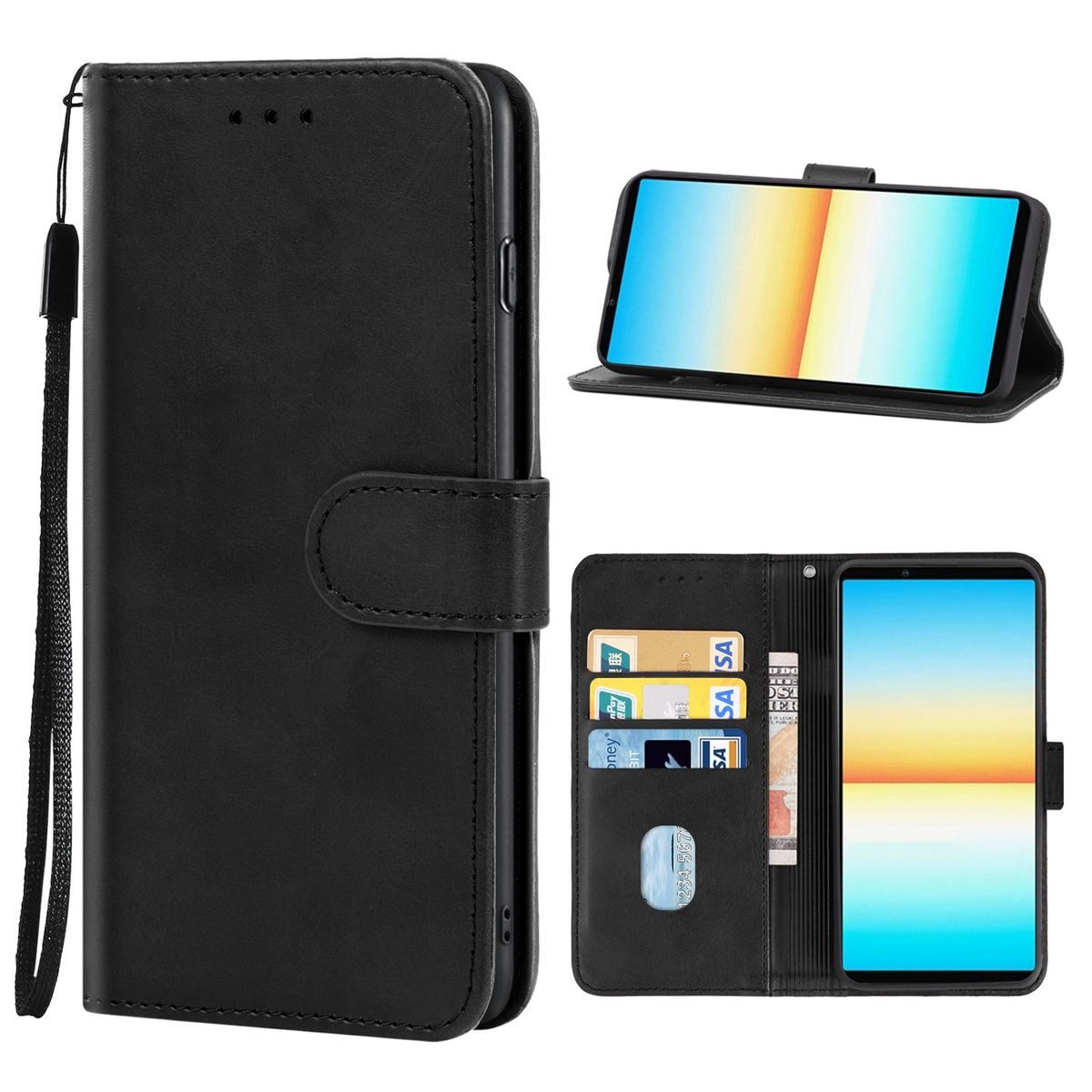 König Design Handyhülle Sony Xperia 10 IV, Schutzhülle Schutztasche Case Cover Etuis Wallet Klapptasche Bookstyle