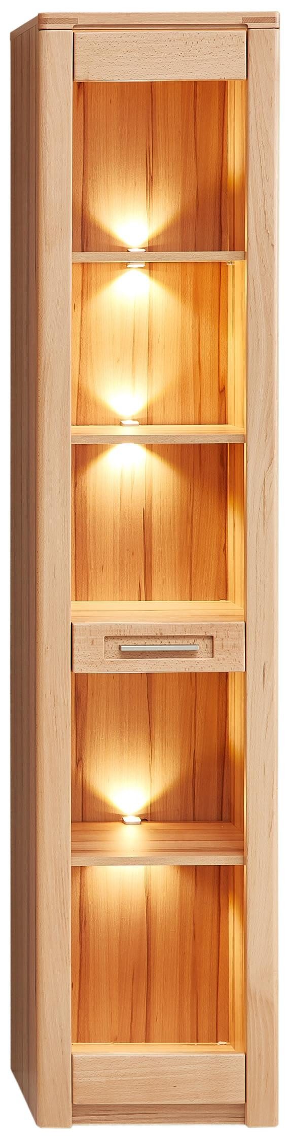 Innostyle Vitrine Vitrine 1-türig NATURE ONE Front Kernbuche Massivholz - mit LED (1x Vitrine)