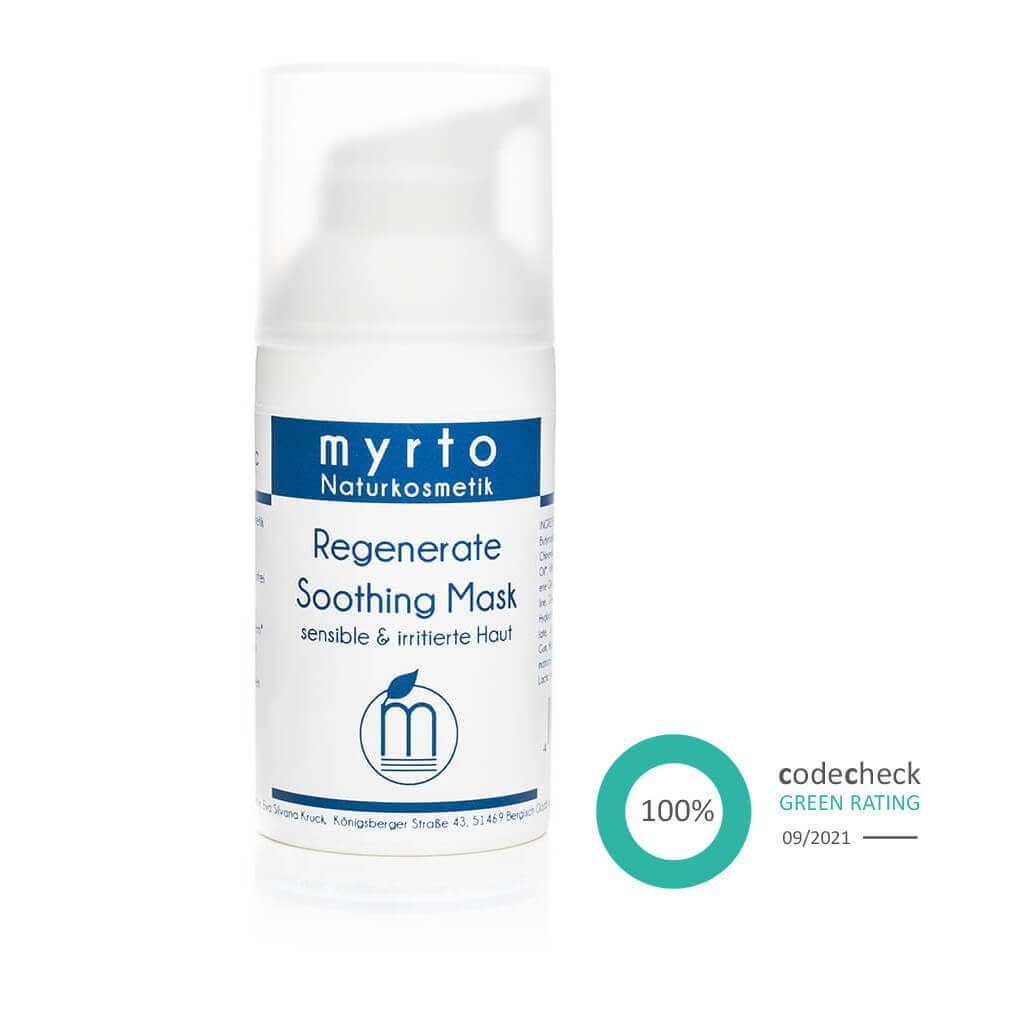 myrto Naturkosmetik Anti-Aging-Creme Regenerate Soothing Mask - beruhigende Gesichtsmaske, Bestbewertung bei Codecheck: 100% EMPFEHLENSWERT (grüner Ring)