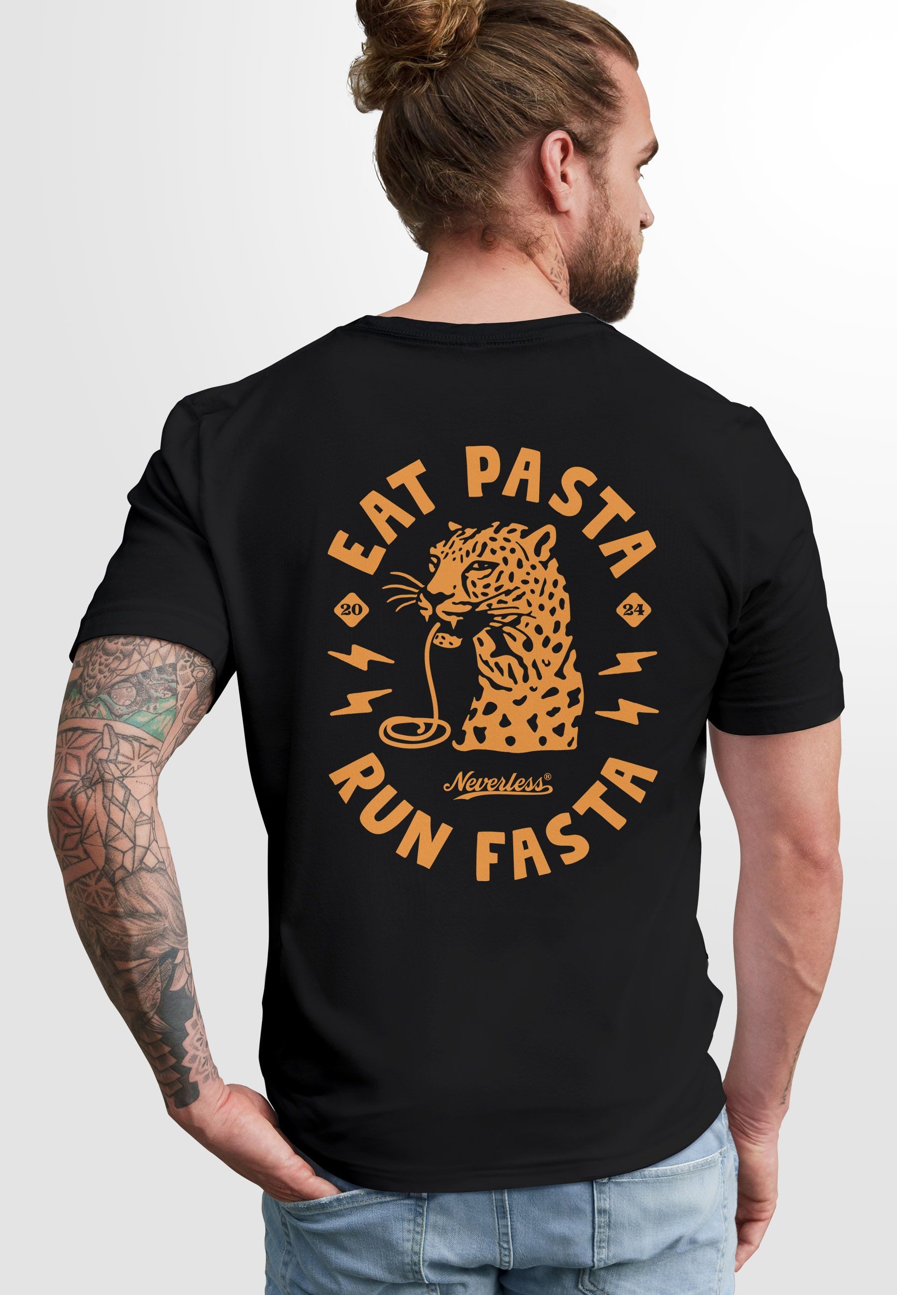 Neverless Print-Shirt Herren T-Shirt Backprint Aufdruck günstig online kaufen