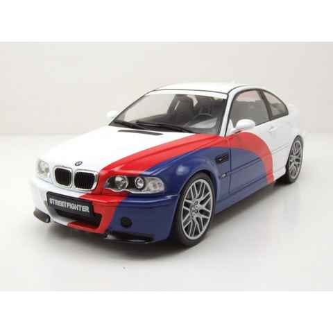 Solido Modellauto BMW M3 E46 Streetfighter 2000 weiß blau rot Modellauto 1:18 Solido, Maßstab 1:18