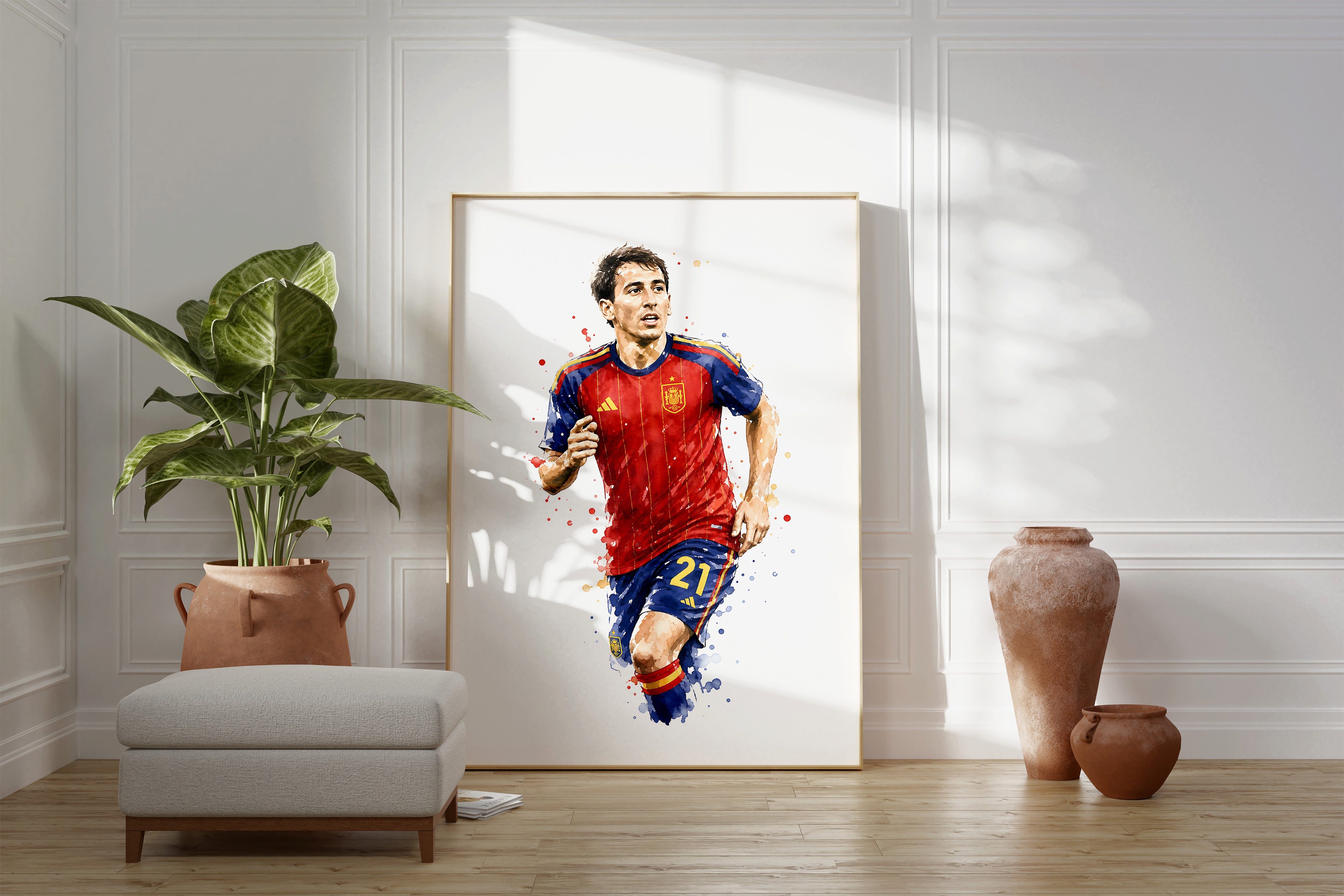 JUSTGOODMOOD Poster Spanien Fussball Geschenkidee Aquarell Sport Wandbild Deko Print ohne, (1 St)