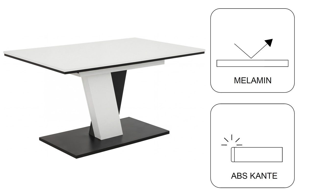 OTTO home Säulen-Esstisch Altona, Esstisch, Küchentisch, ausziehbar auf 180 cm