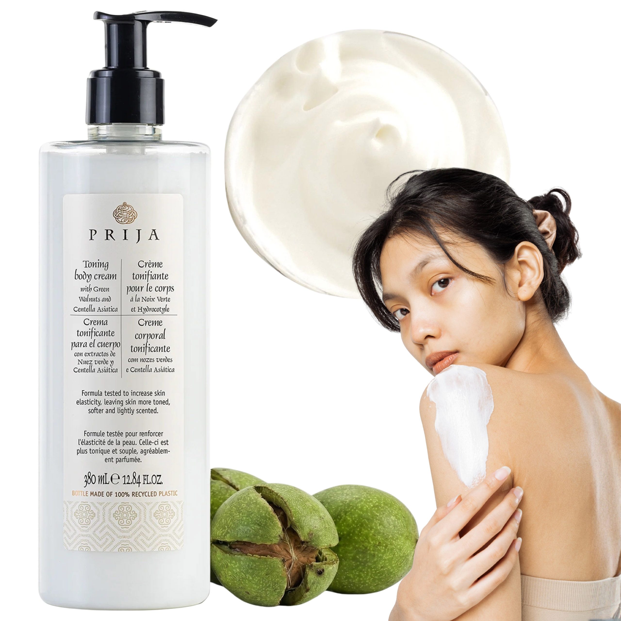 PRIJA Bodylotion PRIJA tonisierende Körpercreme, mit Walnuss-Extrakt, 380 ml, 1-tlg.