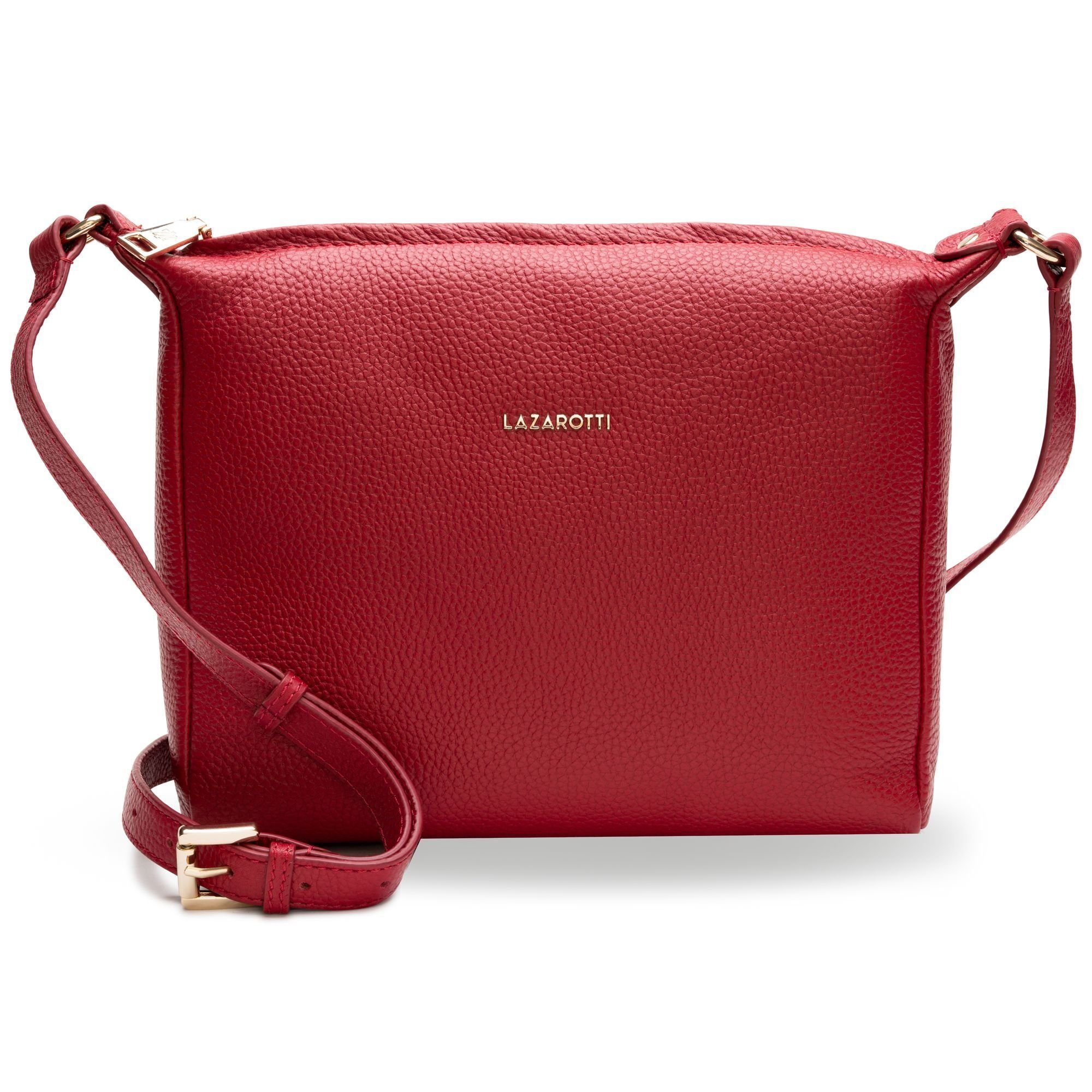 Lazarotti Umhängetasche Bologna Leather, Leder red