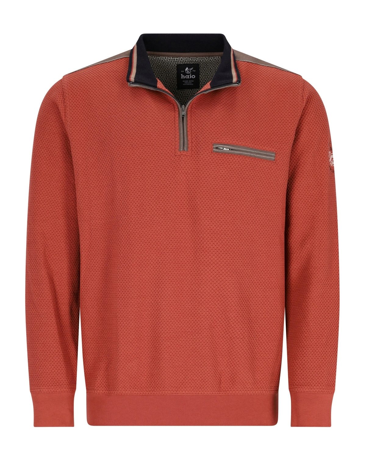 Hajo Sweatshirt Sweatshirt mit Troyerkragen in Alloverstruktur - stay fresh günstig online kaufen