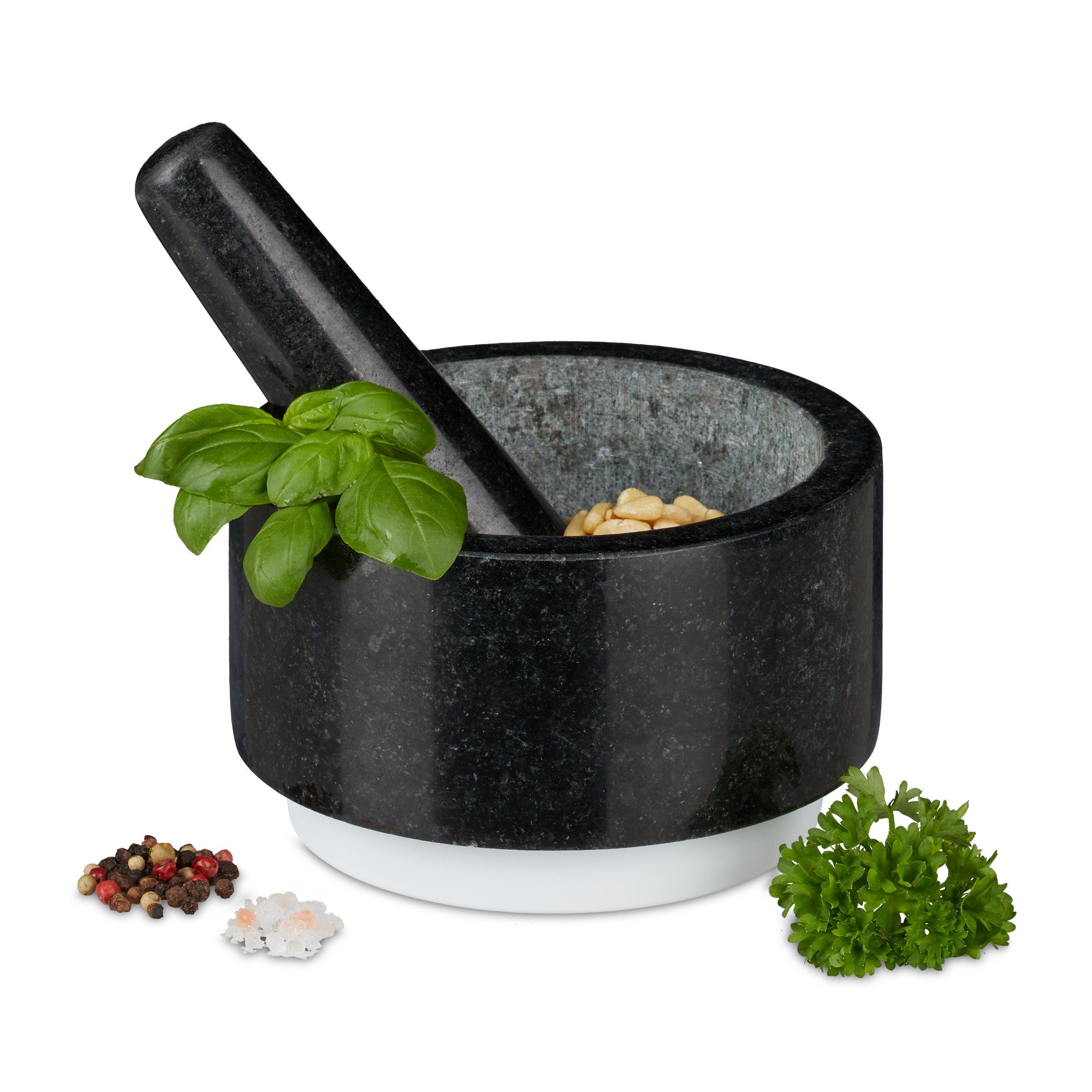relaxdays Миномет Granit Миномет mit Stößel rutschfest