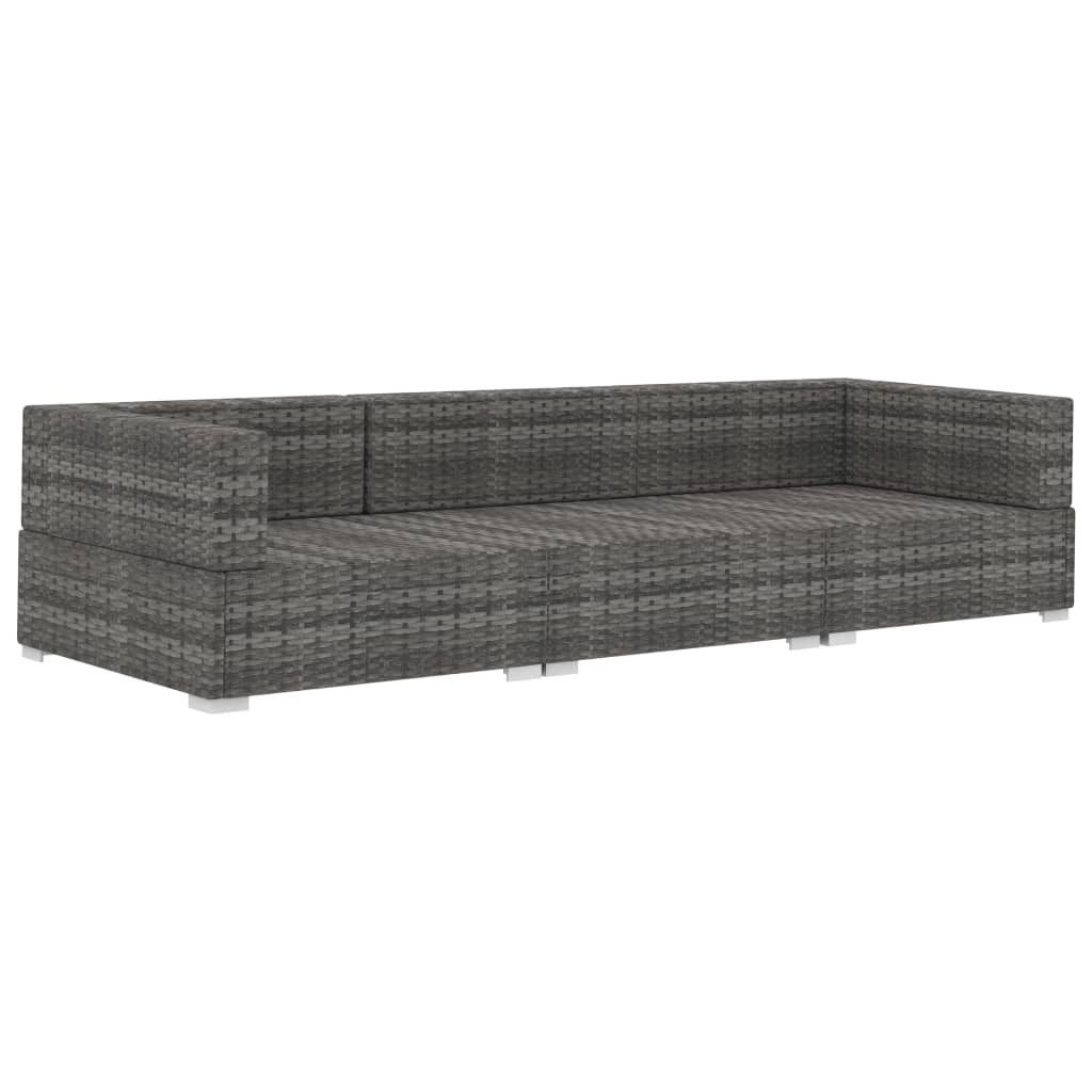 vidaXL Gartenlounge-Set 3-tlg. Garten-Sofagarnitur mit Auflagen günstig online kaufen