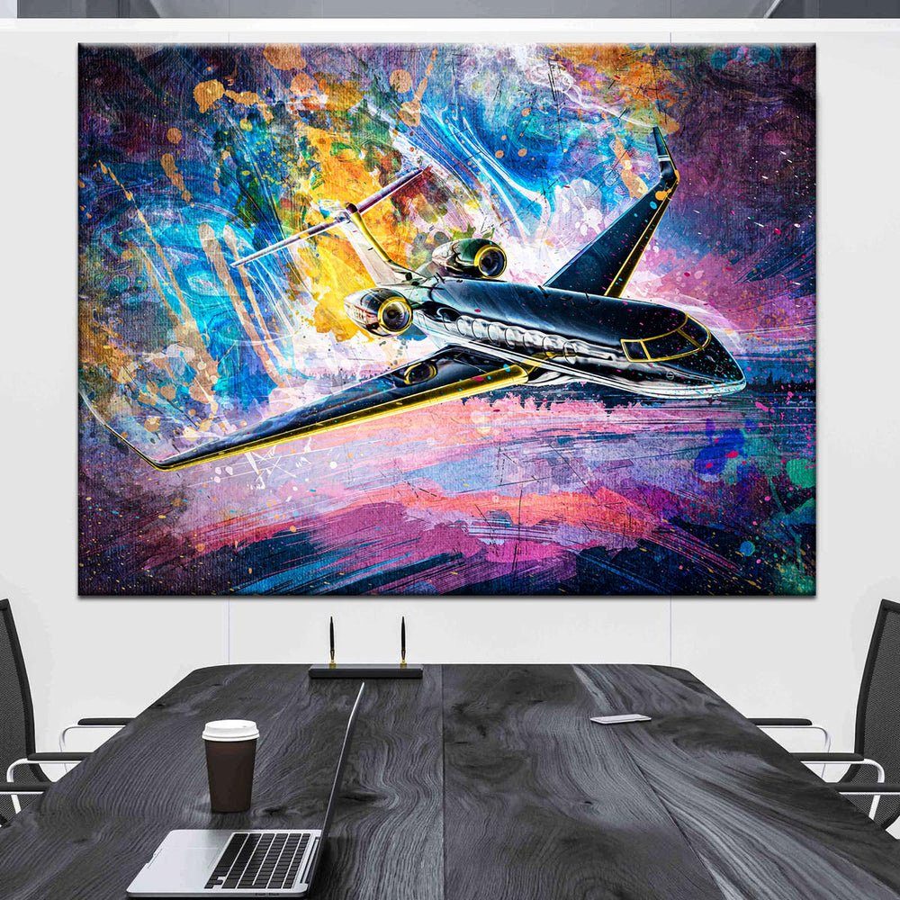 DOTCOMCANVAS® Private Jet Rahmen - Pop Mindset Premium Leinwandbild, - Leinwandbild Motivation Art weißer - -