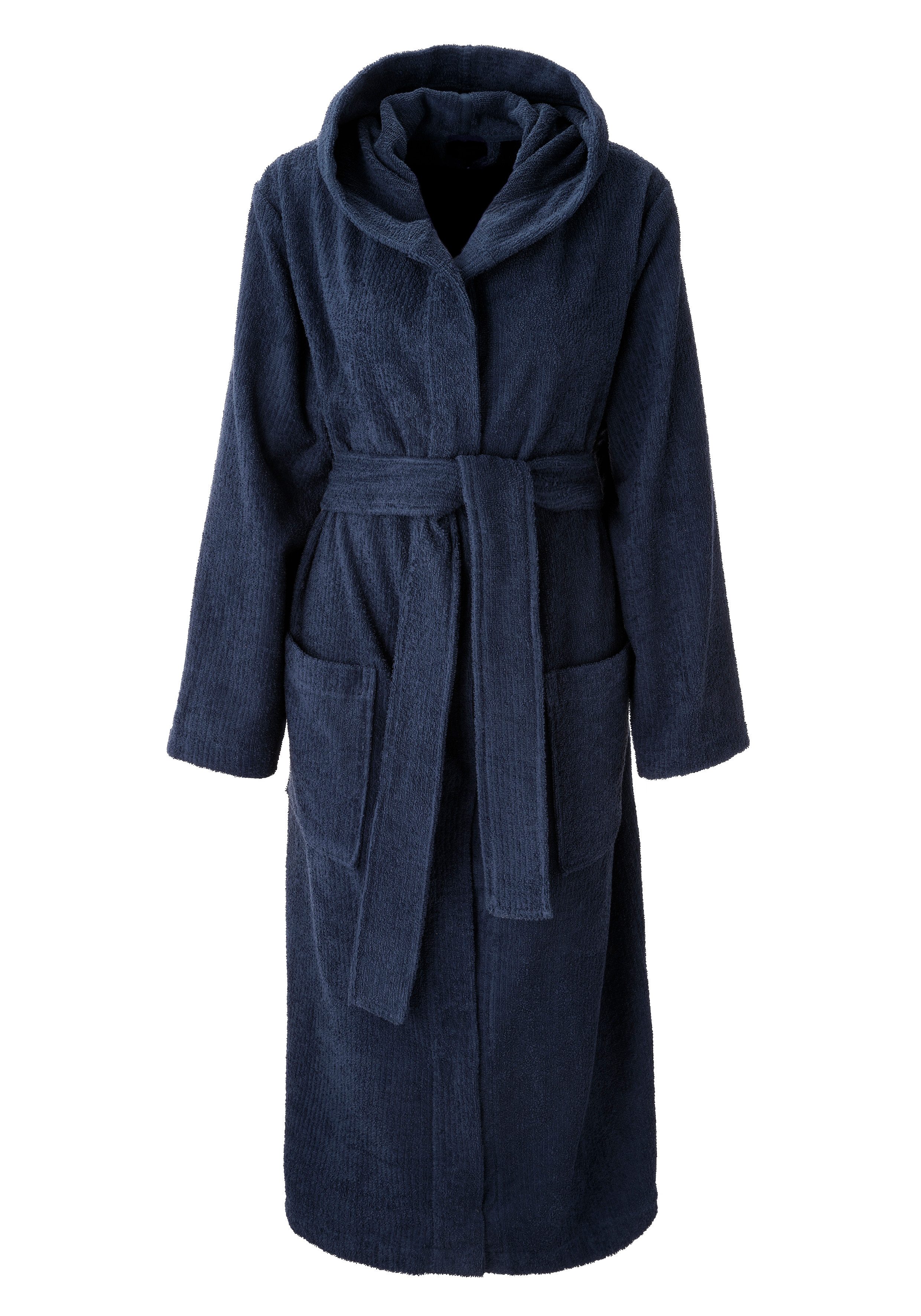 OTTO home Unisex-Bademantel Riva, für Damen & Herren, Standard & Premium Qualität, Langform, Walkfrottee, Kapuze, Gürtel, 100 % Baumwolle, Reise, Hotel, Sauna, XS-3XL