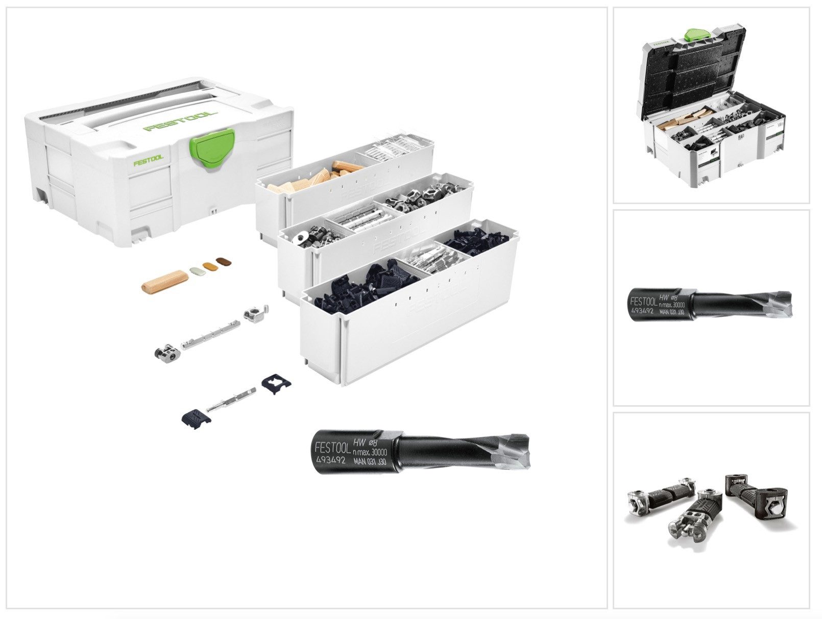 FESTOOL Fräser-Set Domino Verbinder Sortiment KV-SYS D8 für Dübelfräsen (203170)