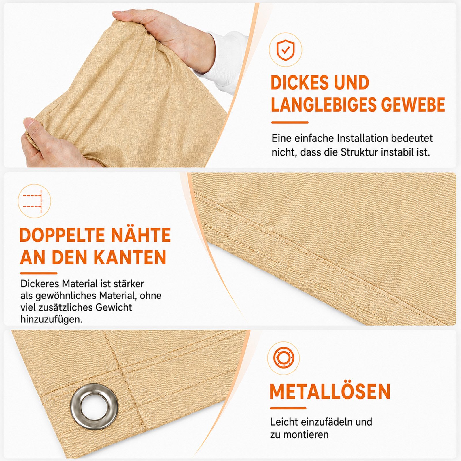 Sunicol Sonnensegel Einziehbares Sonnensegel mit verstellbarer Welle für Pergola, Wasserdichte Wellenmarkise UV-beständig für Balkon Terrasse – Bild 5 von 5