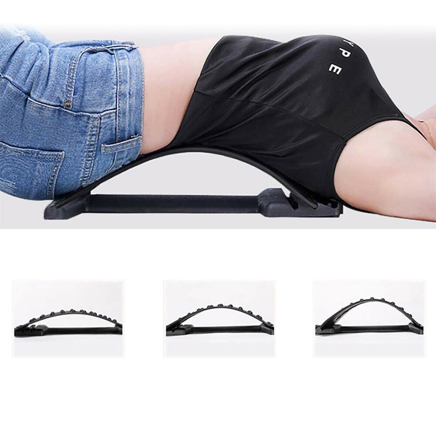 Design Massagegerät Lospitch Rückenstrecker Rückentrainer Rückenmassage Lordosenstütze, Einstellbar/Bogenstützende (1-tlg), Rückentrainer