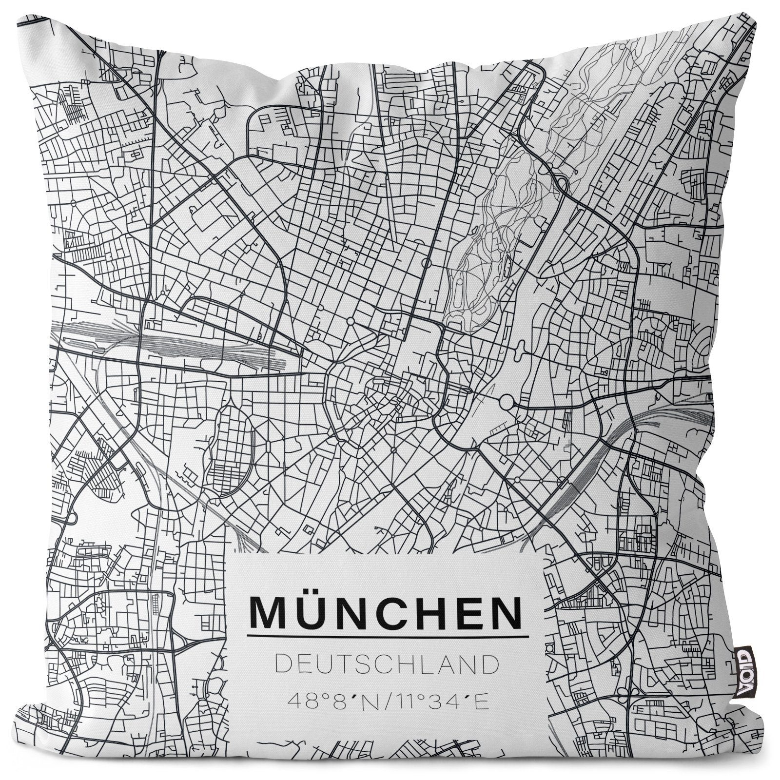 München Karte Urlaub Stadtkarte Kissenbezug, VOID Stadtplan Reise Oktoberfest Bayern Stück), (1