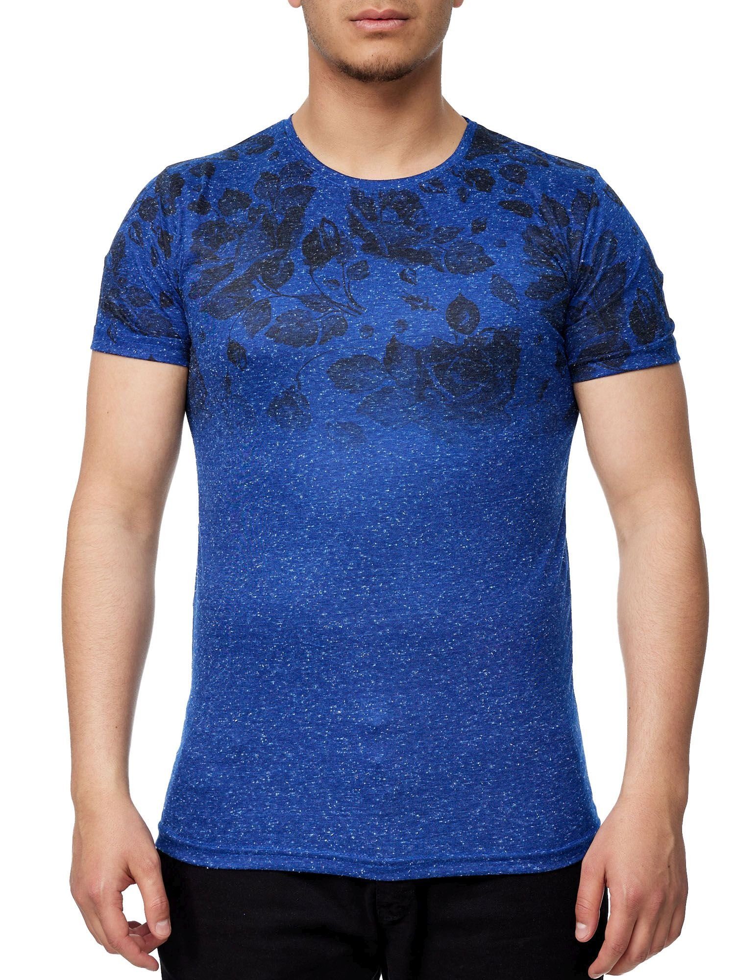 John Kayna T-Shirt John Kayna T Shirt Herren Tshirt Tee T-Shirt für Männer Polo Poloshirt Fitness Freizeit Casual Blau
