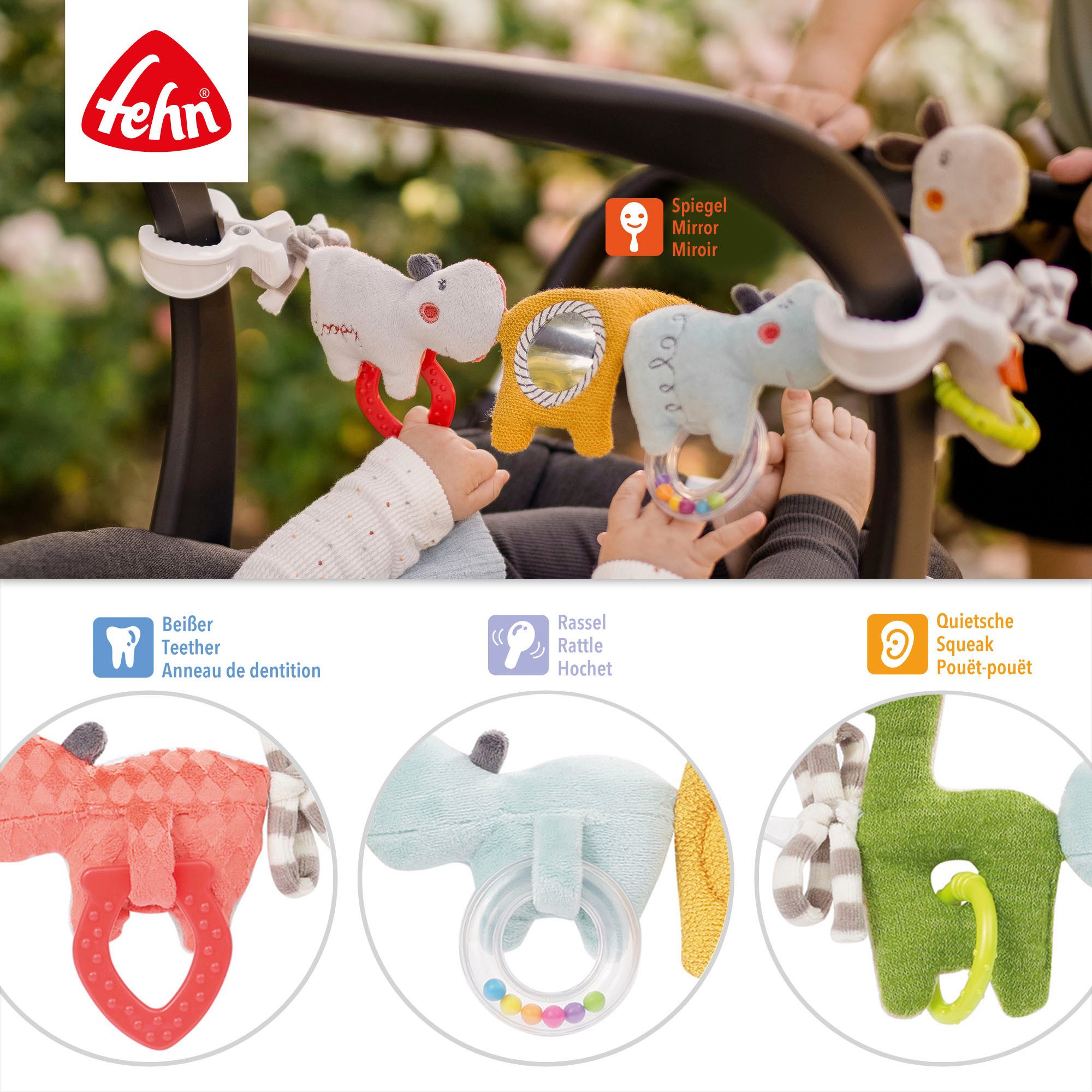 Fehn Kinderwagenkette Classic Stars, Loopy & Lotta
