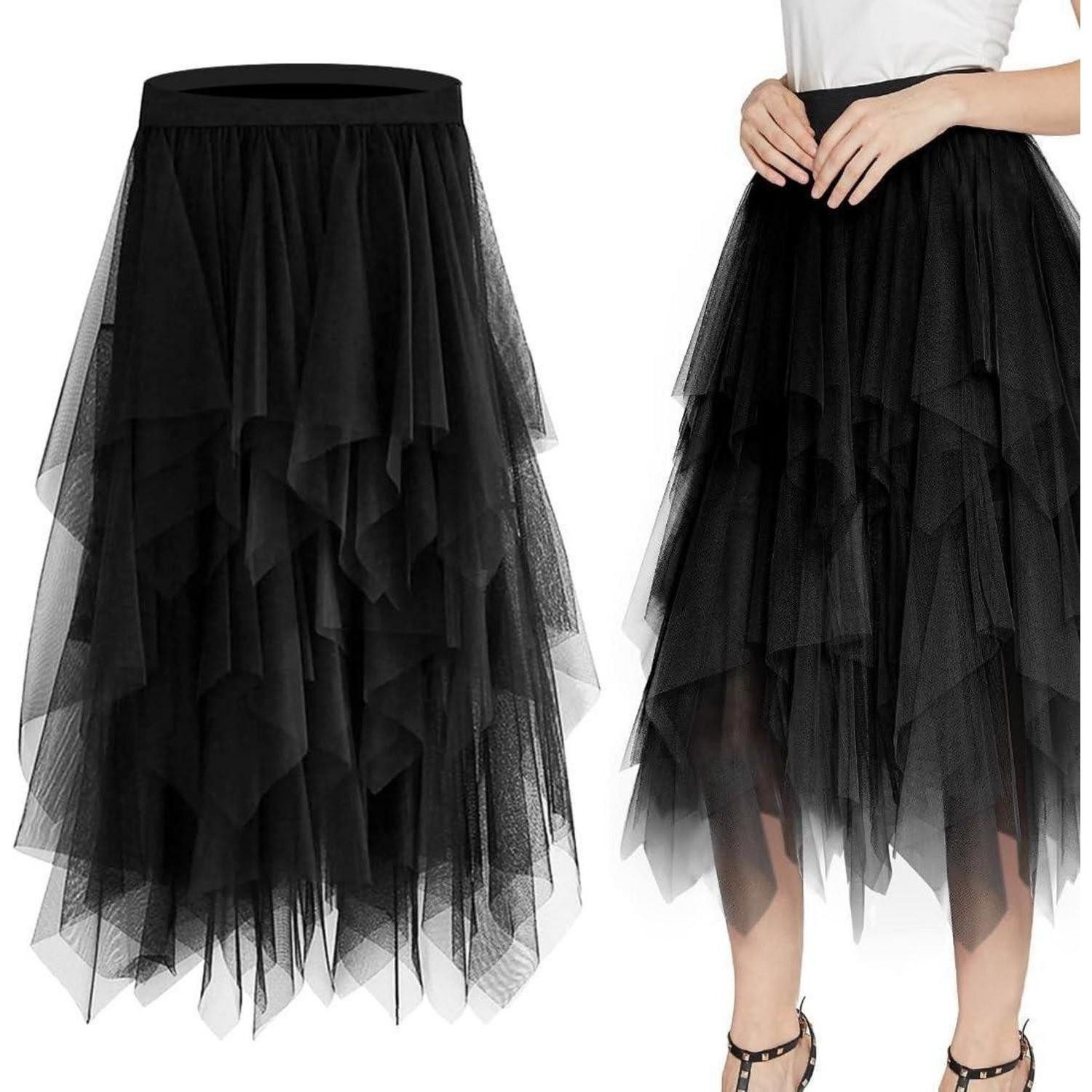 LuxusKollektion Hängedekoration Tüllrock Damen Karneval Kostüm Vintage Kleid Schwarz
