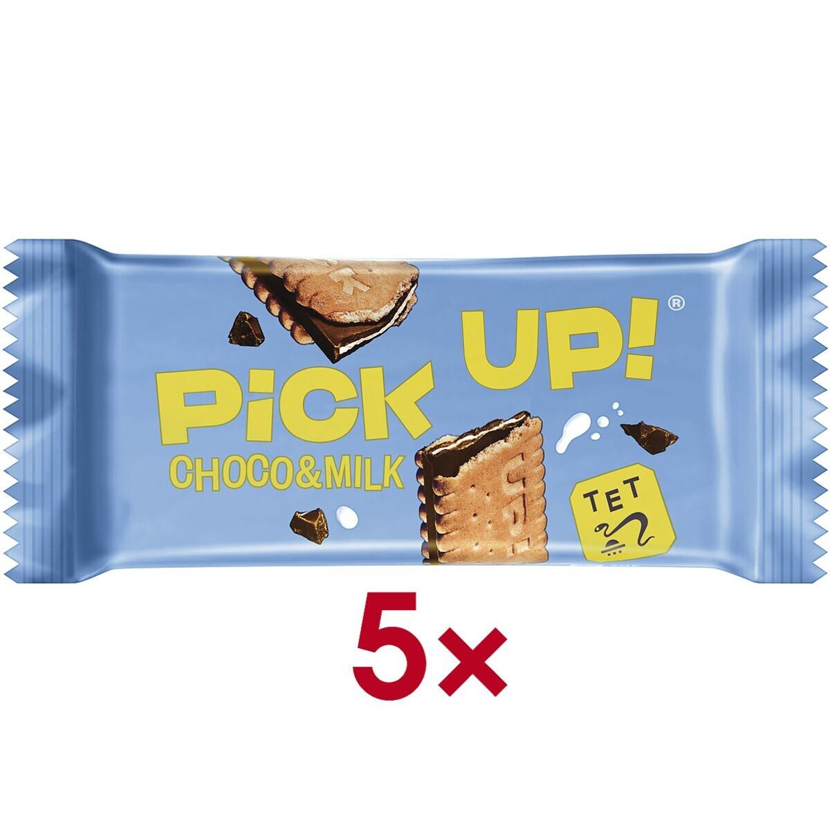 PICK UP! Kekse PICK UP! Choco & Milk, Doppelkeksriegel 5er-Pack