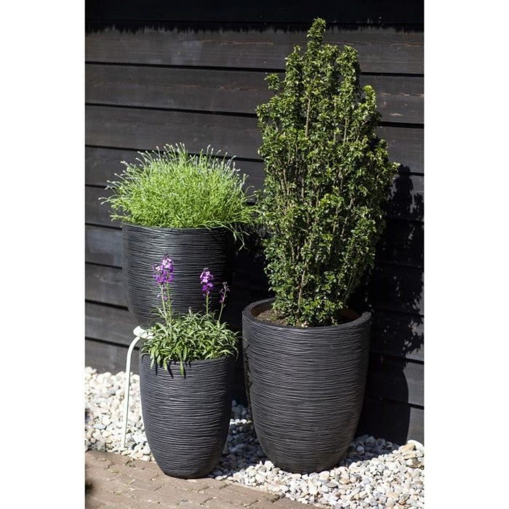 Capi Pflanzschale Elegante, niedrige Vase – CAPI EUROPE – RIB NL – 46 x 58 cm – Schwarz