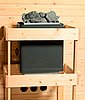 Karibu Sauna »Marit«, BxTxH: 231 x 196 x 198 cm, 68 mm, (Set) 9-kW-Bio-Ofen mit externer Steuerung, Bild 5