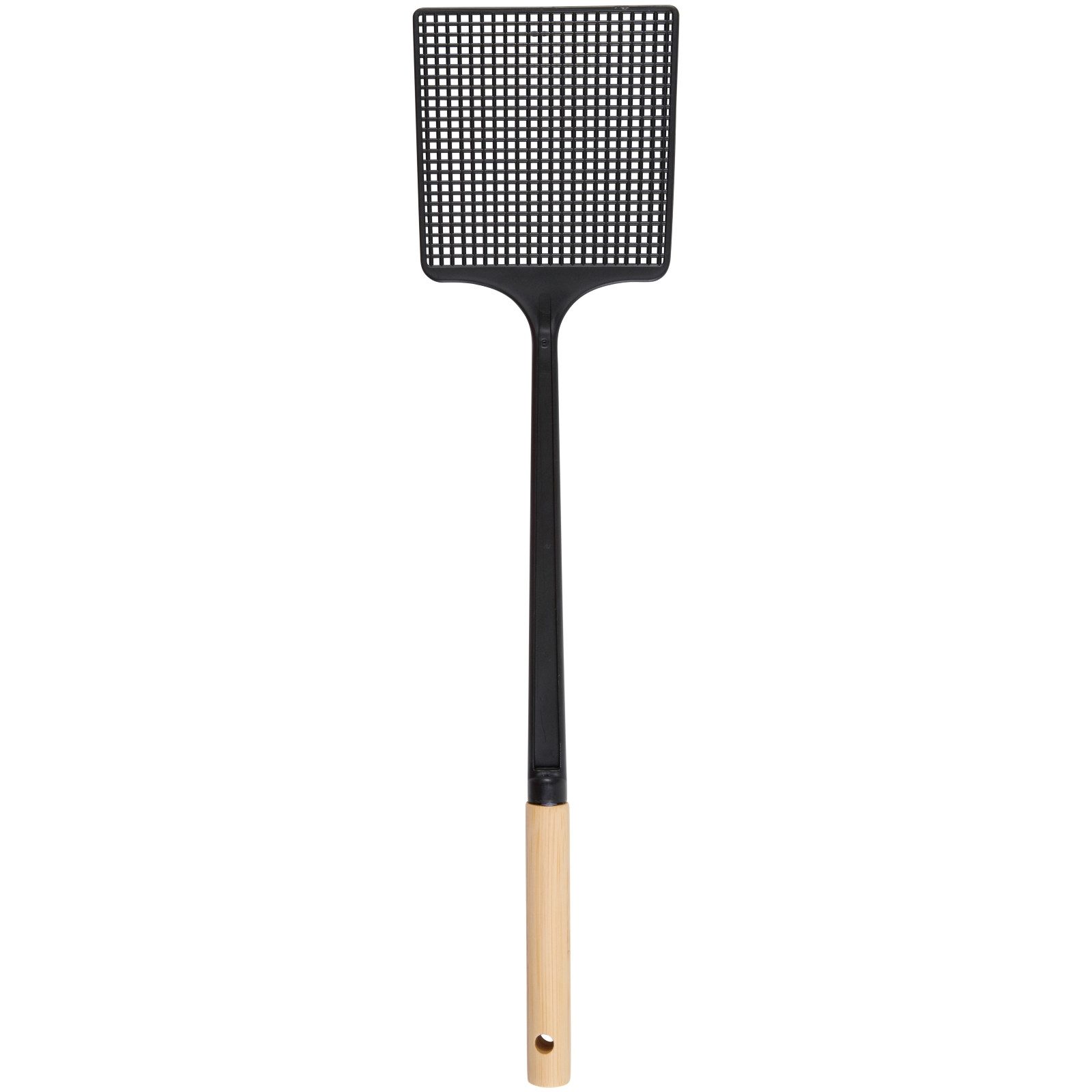 HAC24 Fliegenklatsche Stabile Mückenklatsche Moskitoklatsche, Schwarz 46 cm Mit Bambusgriff