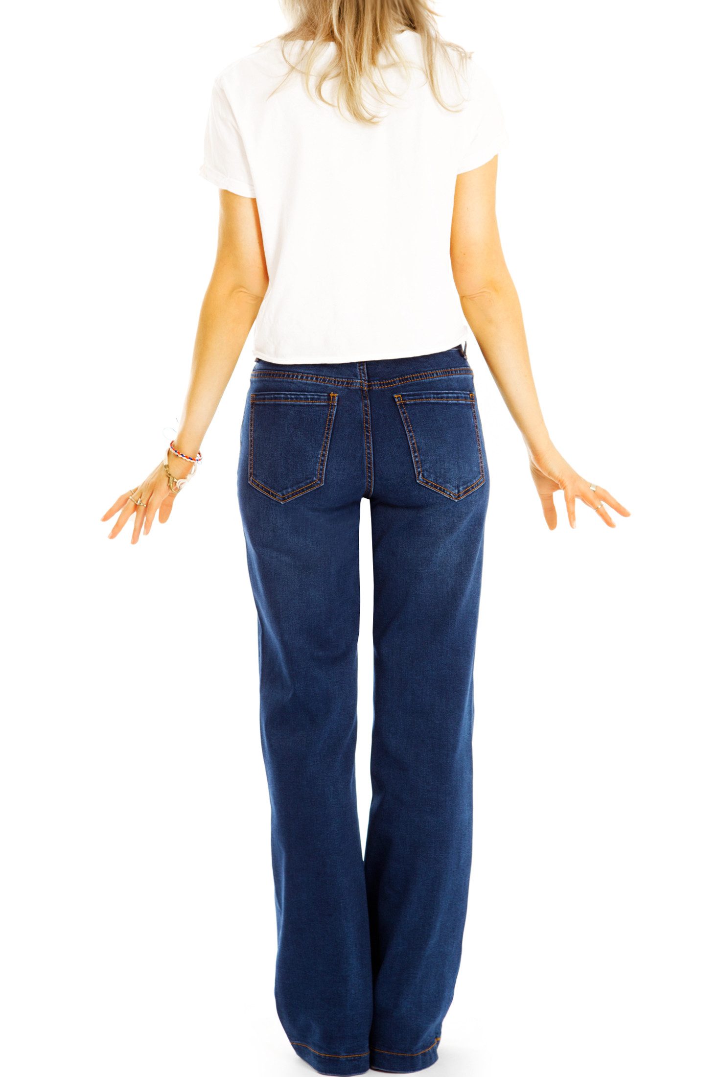 be styled Bequeme Jeans Weit geschnittene Medium waist Jeans Hose regular fit - Damen - j17k-2 mit Stretch-Anteil