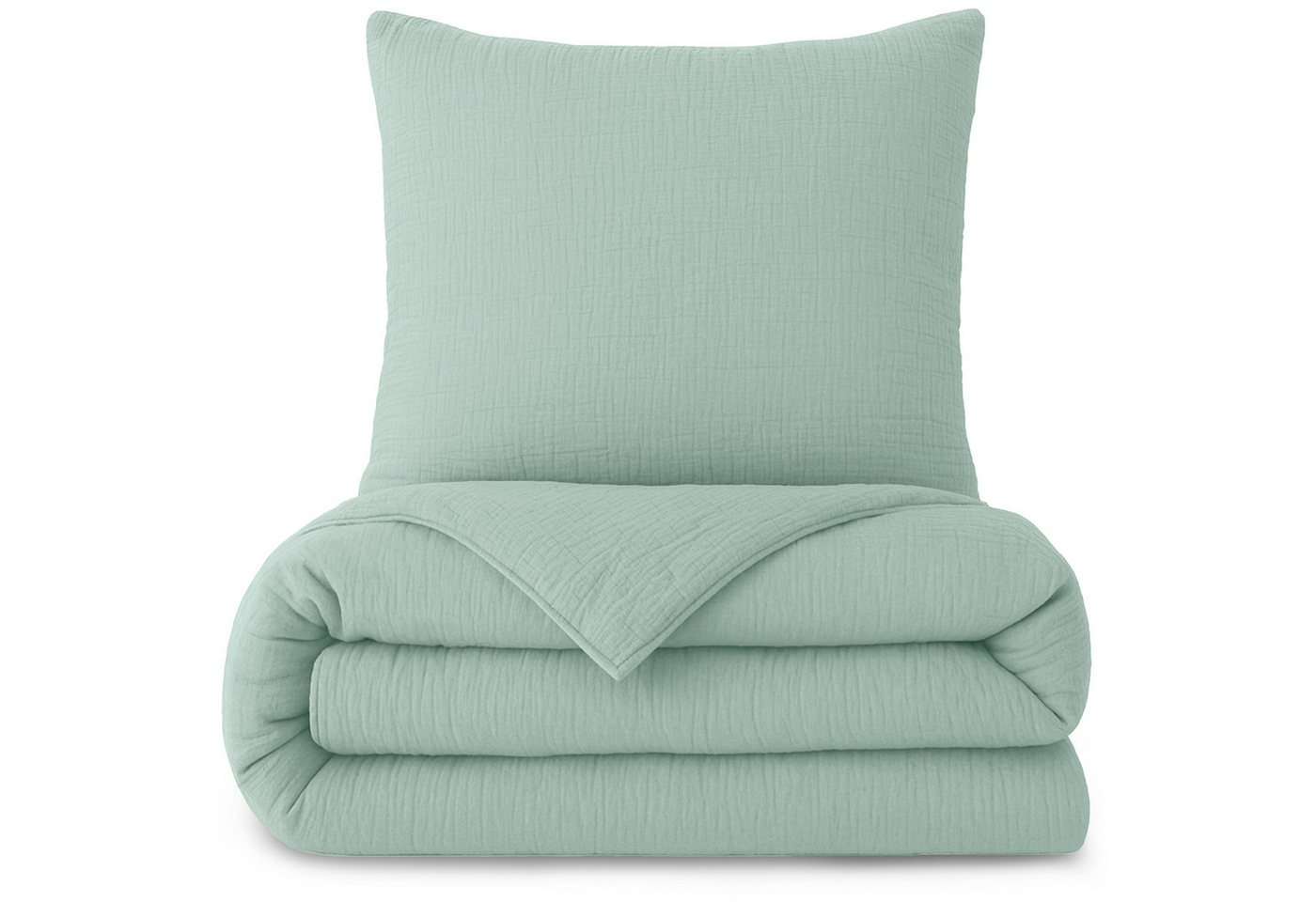 Laynenburg Bettwäsche Musselin aus 100% Baumwolle in 135x200 oder 155x220 cm, atmungsaktiv & bügelfrei – 2 lagig mit Reißverschluss & Haltebändern