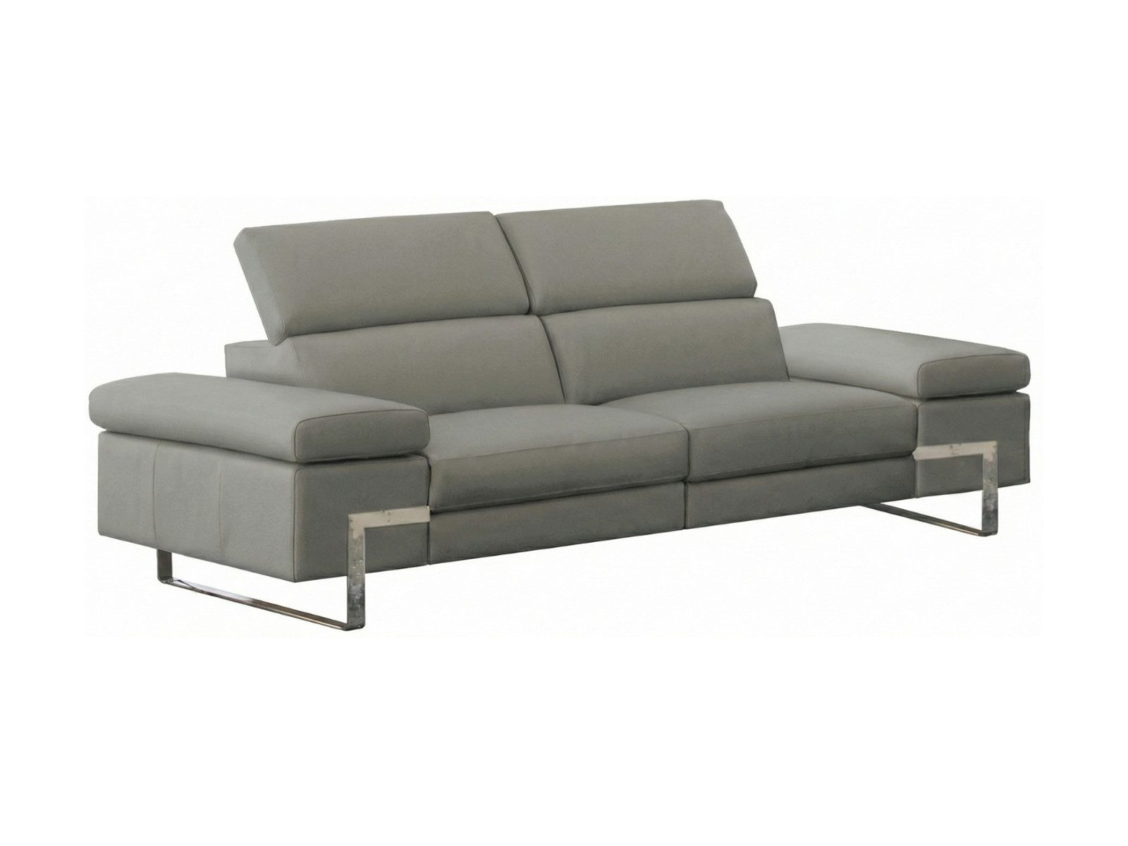 Villa Möbel Sofa Opera, 2-Sitzer 1 Teile, Echtleder-Sofa mit Kopfteilverstellung fürs Wohnzimmer