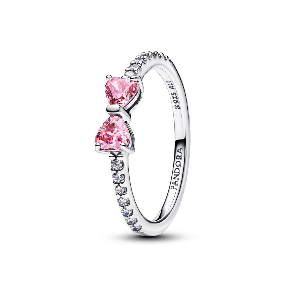 Pandora Fingerring Pandora Timeless Funkelnder rosa Schleifenring 193510C01-54