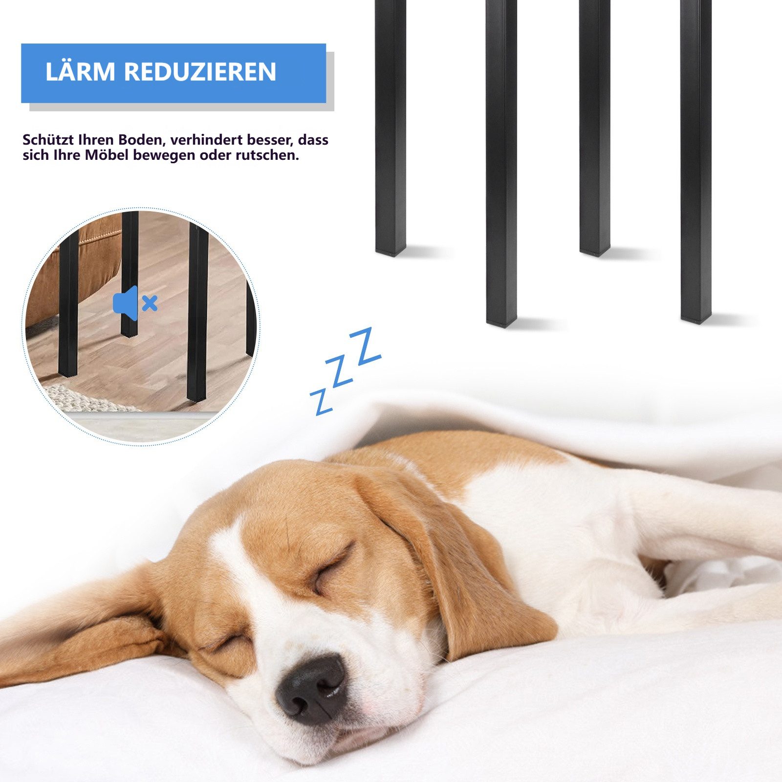 BlingBin Tischbein 4er Set 70cm Klapptischbeine aus Eisen, faltbare Tischfüße Schwarz, Robuste klappbare Tischbeine mit Gummifüßen für sicheren Stand – Bild 5 von 5