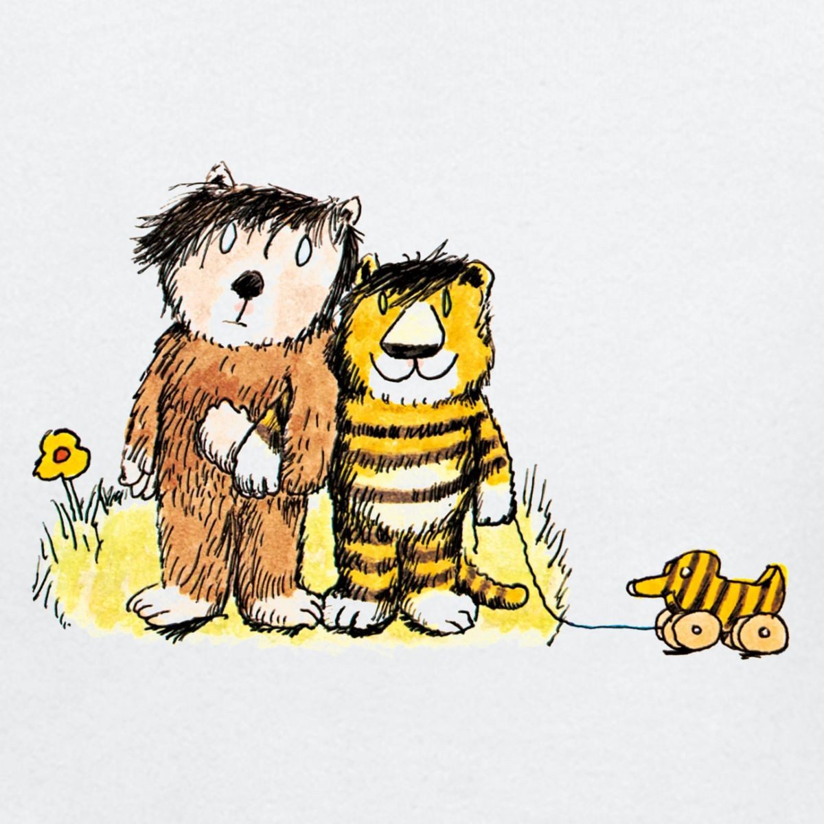 Spreadshirt Langarmshirt Janosch Tiger, Bär und Tigerente auf Wiese Baby Langarm Shirt (1-tlg)