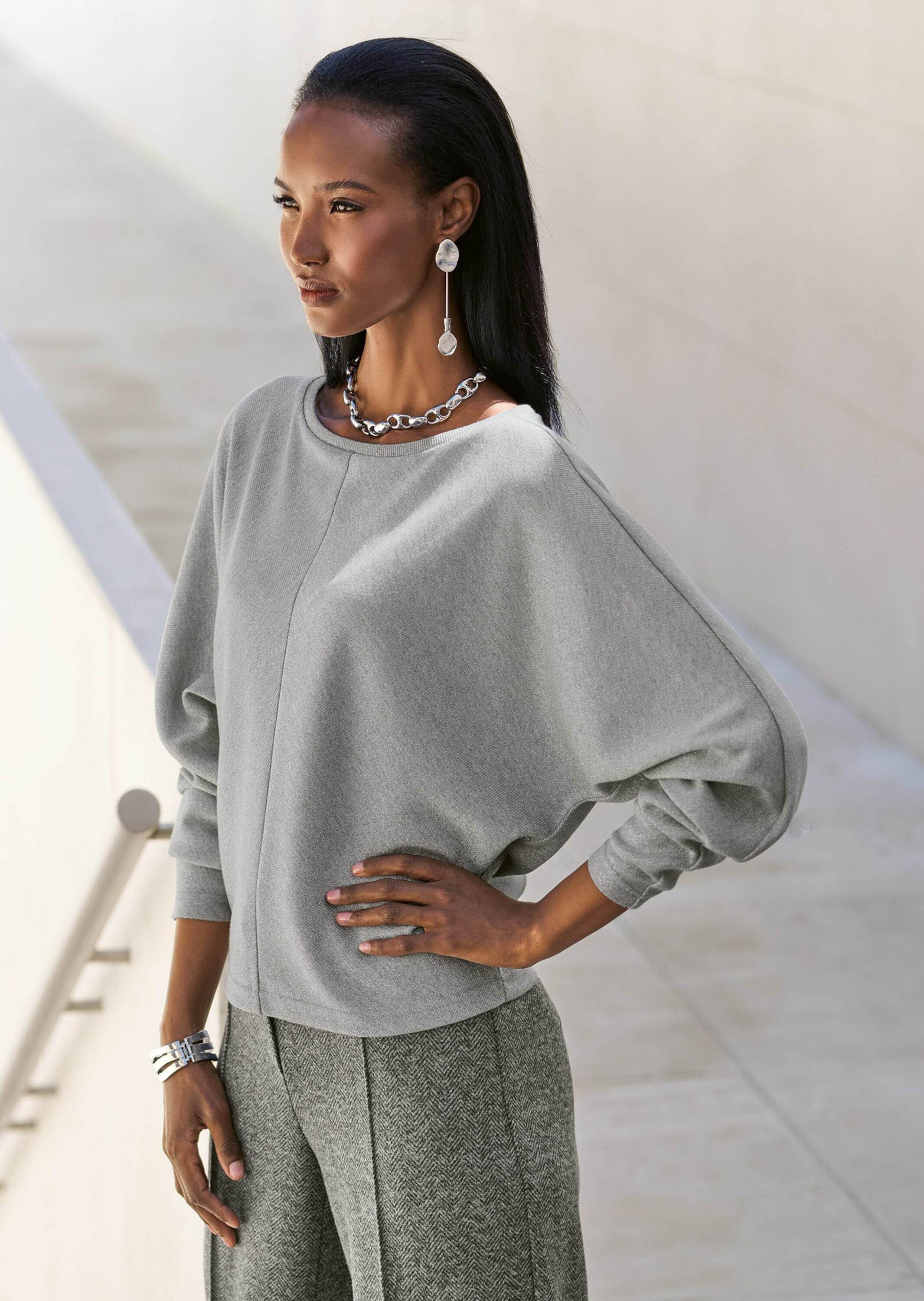 Langarmshirt Gekürztes Longsleeve mit Rundhals