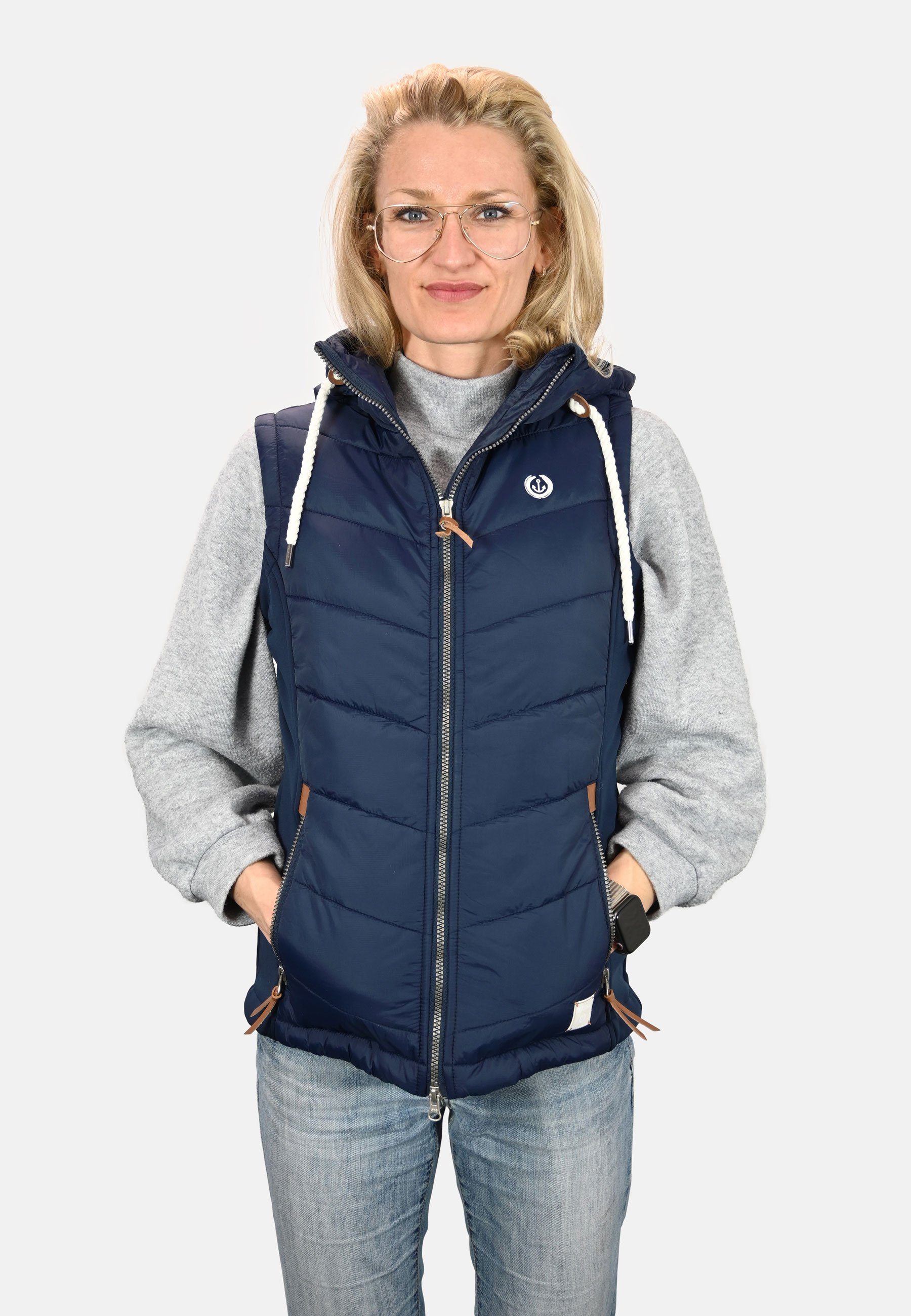 MADSea Allwetterjacke Steppweste hoher Kragen und verstellbare Kapuze günstig online kaufen