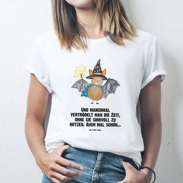Mr. & Mrs. Panda T-Shirt Fledermaus Zauberer - Weiß - Geschenk, T-Shirt, Junggesellenabschied, (1-tlg)