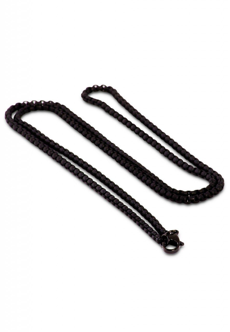 Edelstahlkette Bacas Kette Mattschwarz 80 cm // 31.50 in