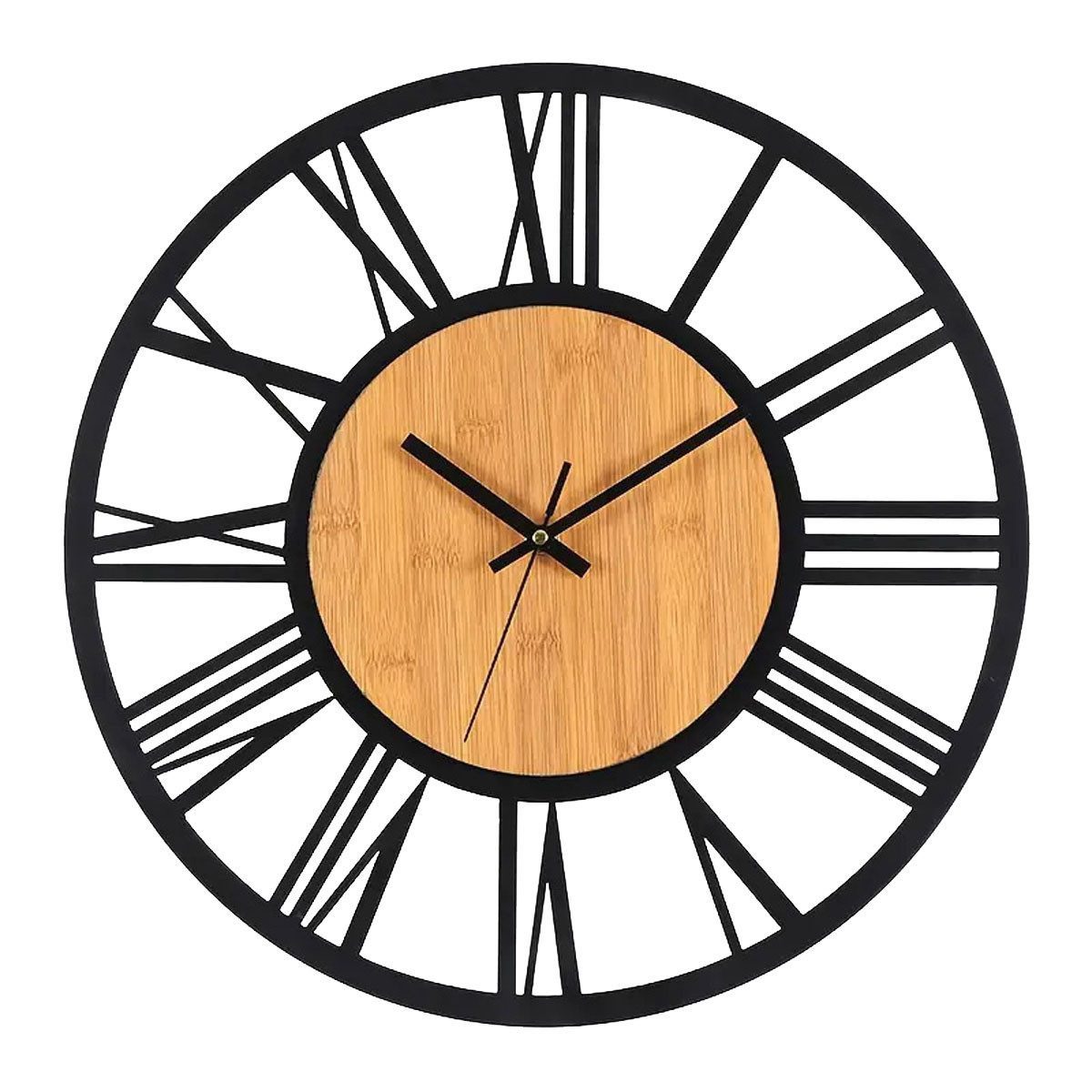 AURIVION Wanduhr Wanduhr Wohnzimmeruhr (Holz Wanduhr mit römischen Ziffern( 33/40cm)