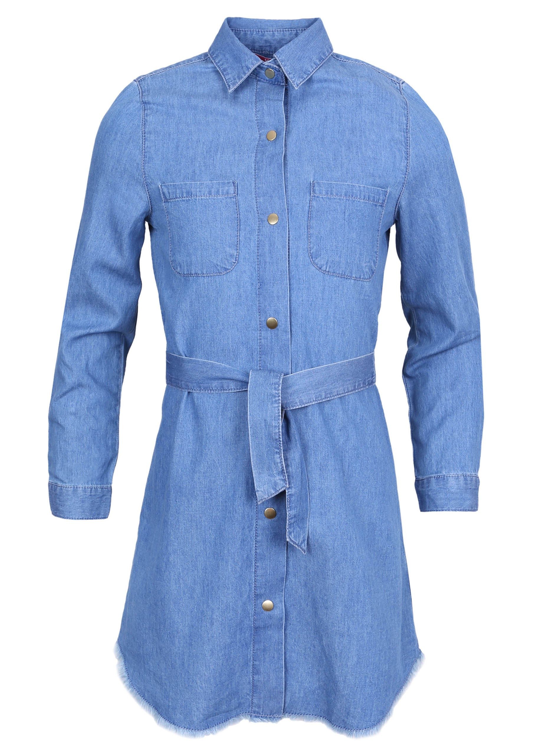 Sarcia.eu Jeanskleid Blaues Jeanskleid mit Knöpfen T-Shirt-Kleid Druckknöpfe 7-8 Jahre