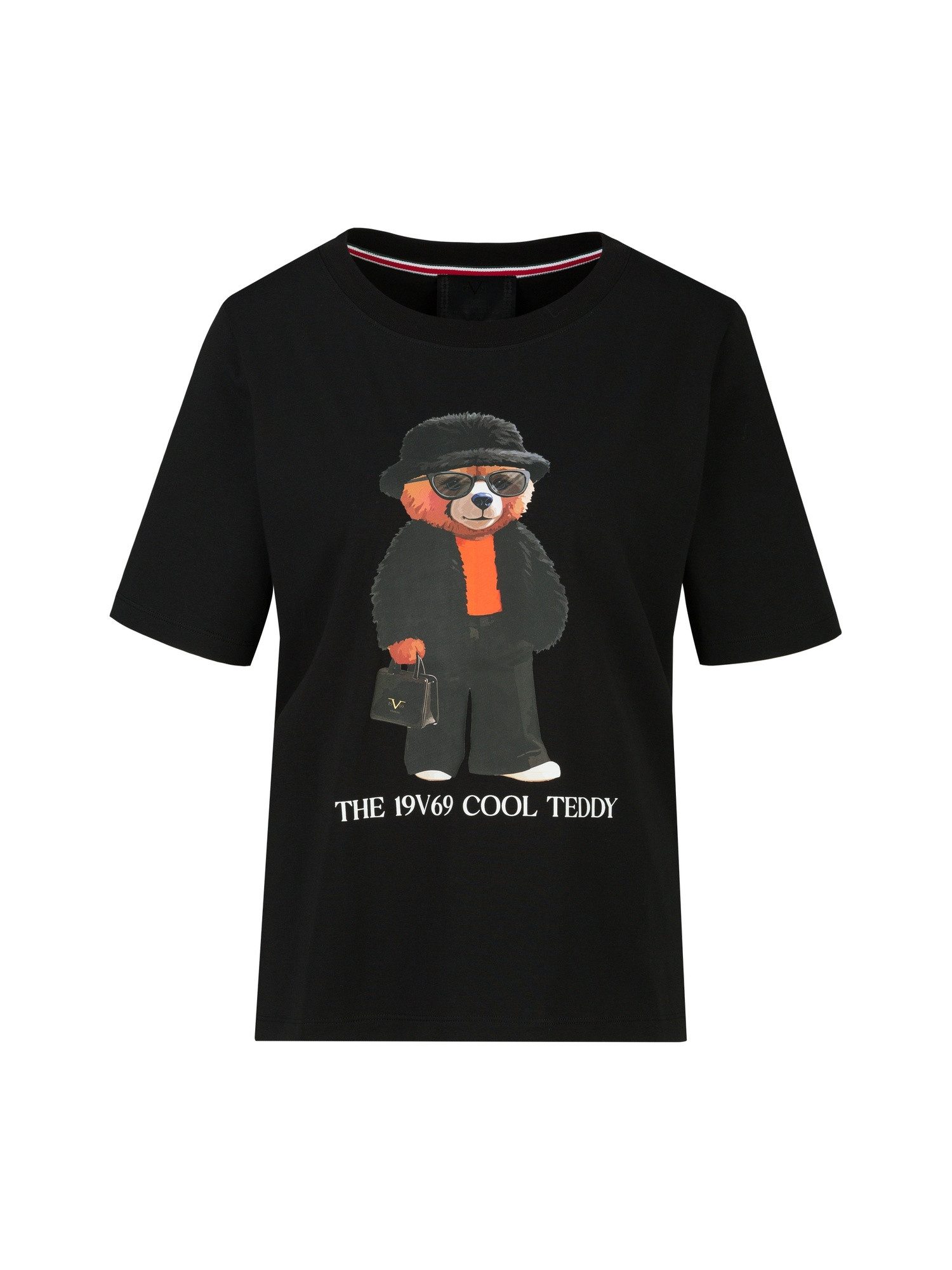 19V69 ITALIA T-Shirt Bellara Cool Teddy Damen Baumwollmix, Oversize mit Rundhals