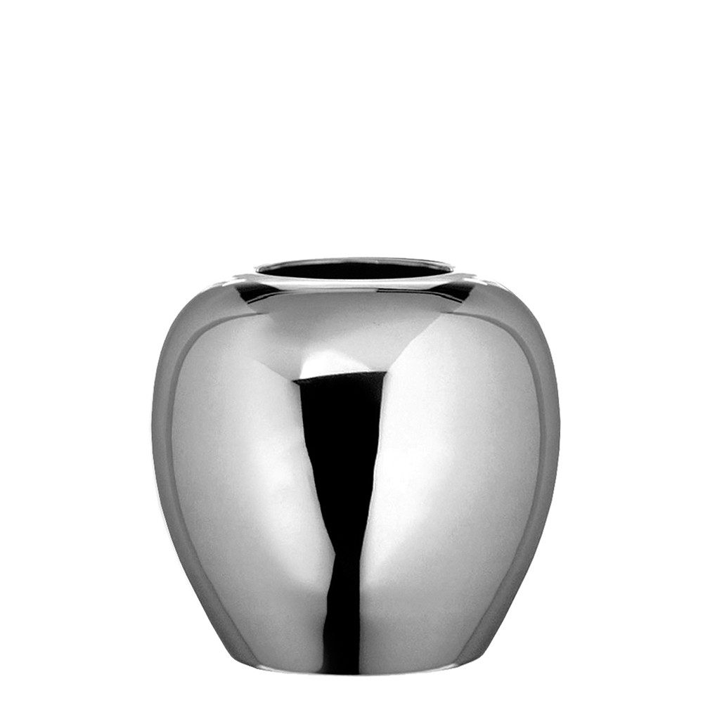 Fink Dekovase LOSONE Vase - H.20cm x D.20cm - Eisen/vernickelt - silberfarben (Blumenbehälter - Blumengefäß), Elegante Dekovase - Blumenvase & Ziervase für stilvolle Akzente