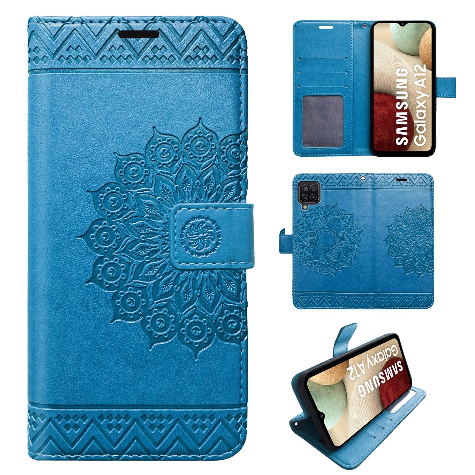 betterfon Handyhülle Handytasche für Samsung Galaxy A12 / M12 Klapphülle, Wallet Case mit Kartenfächern Magnetverschluss und weicher Innenhülle – Bild 2 von 5